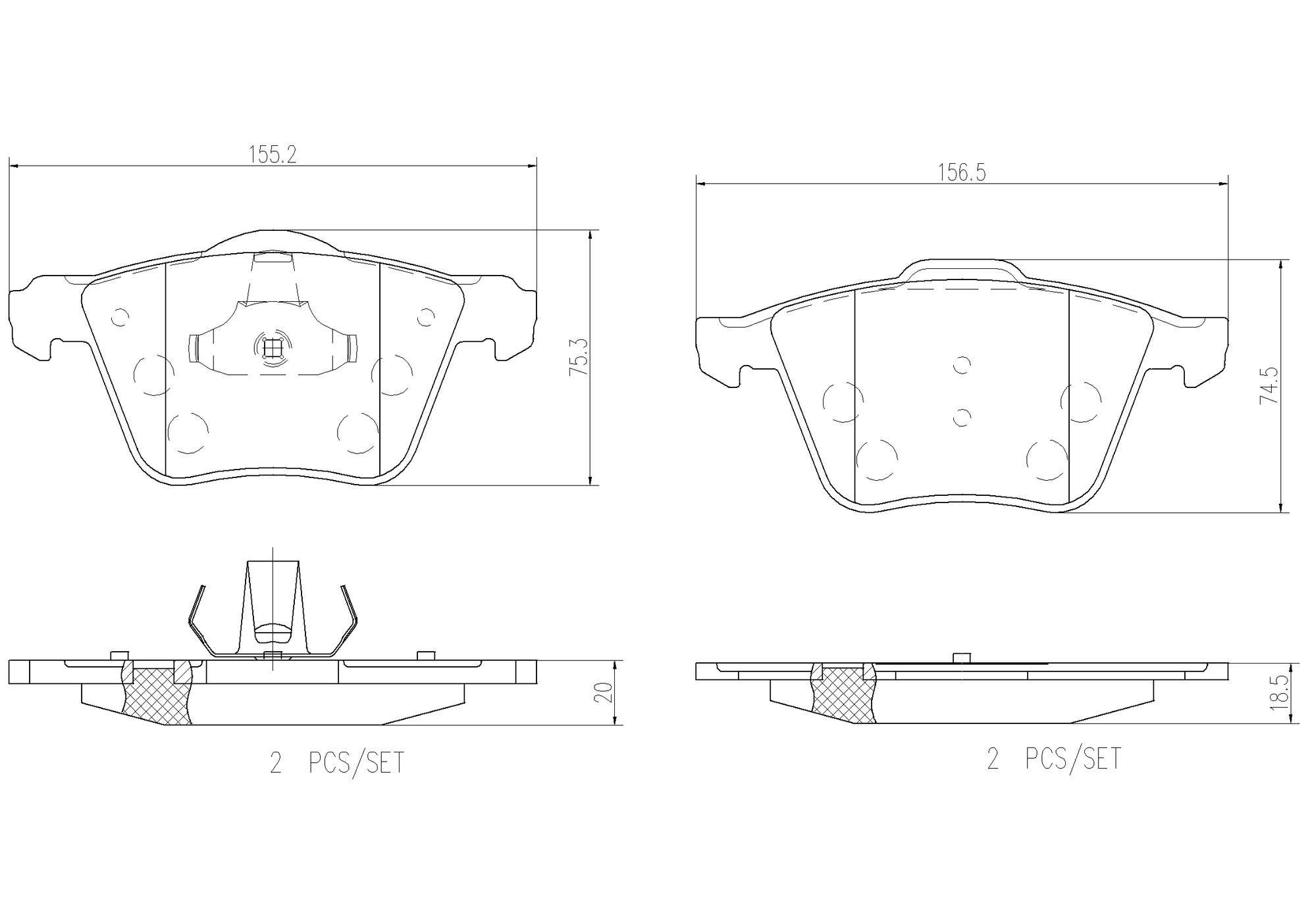 Volvo Disc Brake Pad and Rotor Kit - Front (316mm) (Ceramic) Brembo