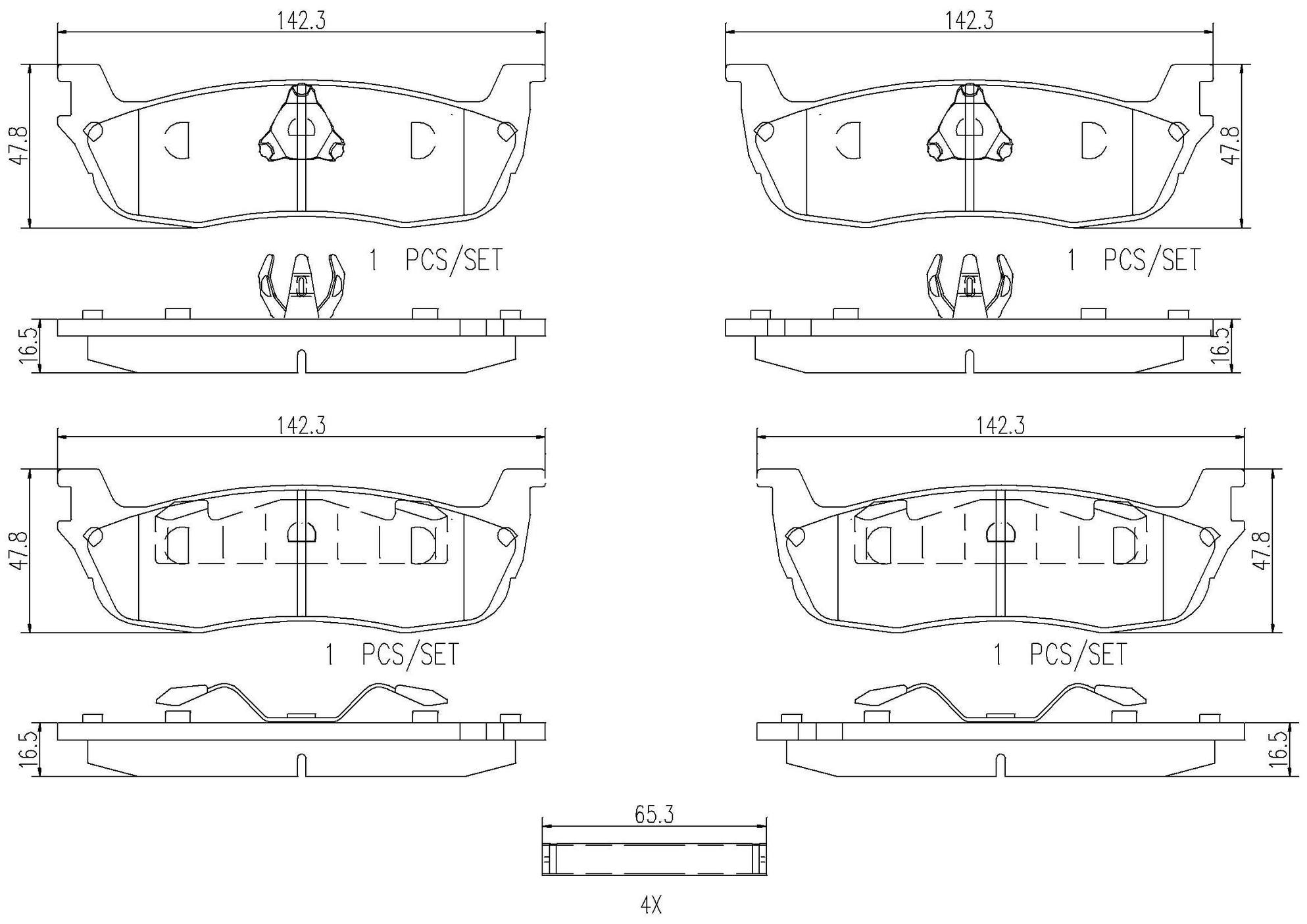 Ford Lincoln Disc Brake Pad Set - Rear (Ceramic) XL3Z2200AA Brembo