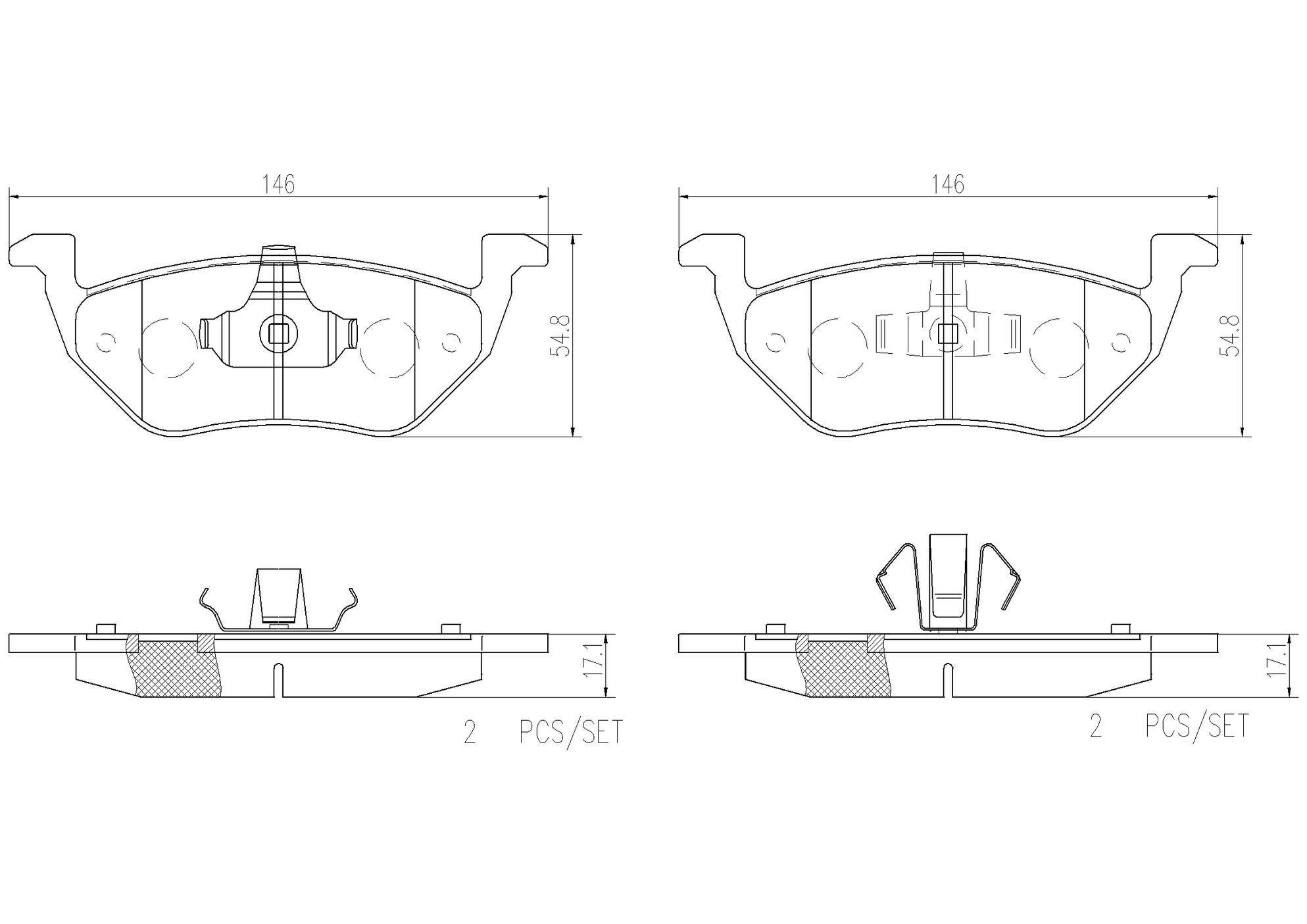 Ford Mazda Mercury Disc Brake Pad Set - Rear (Ceramic) 6L8Z2200B Brembo