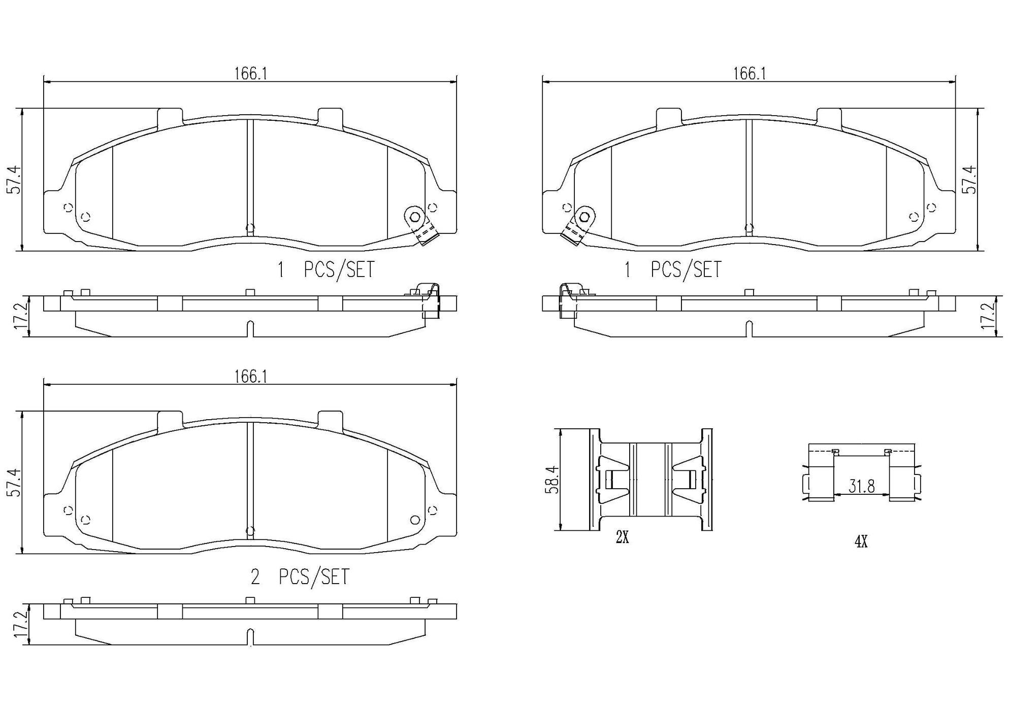 Ford Lincoln Disc Brake Pad Set - Front (Ceramic) F85Z2001AA Brembo