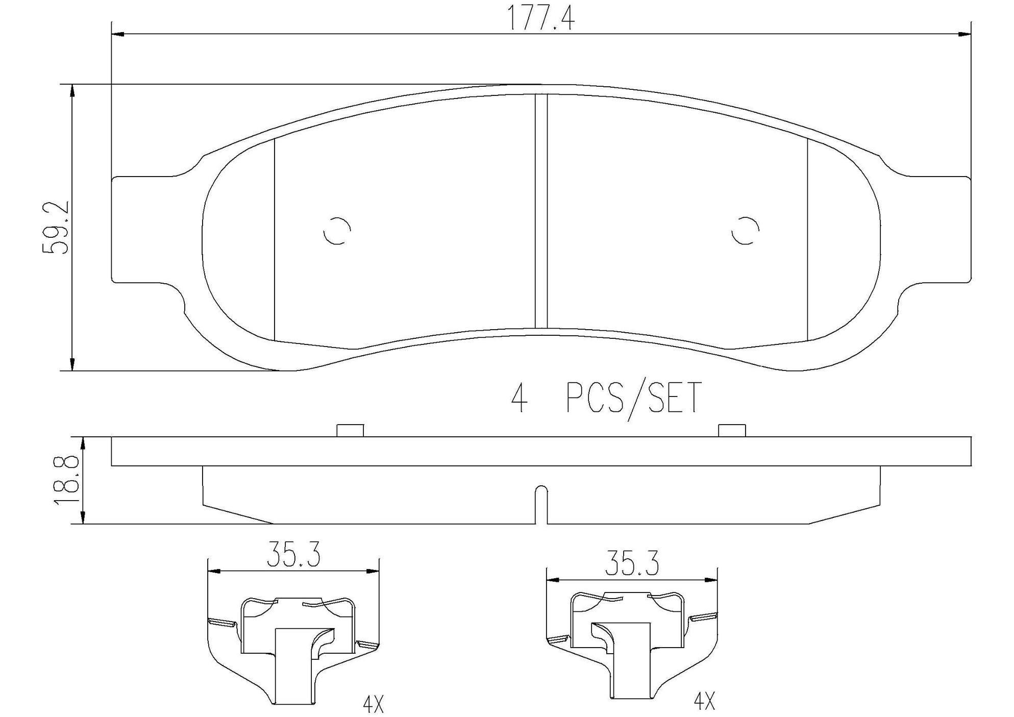 Ford Disc Brake Pad Set - Rear (Ceramic) 8C3Z2V200B Brembo