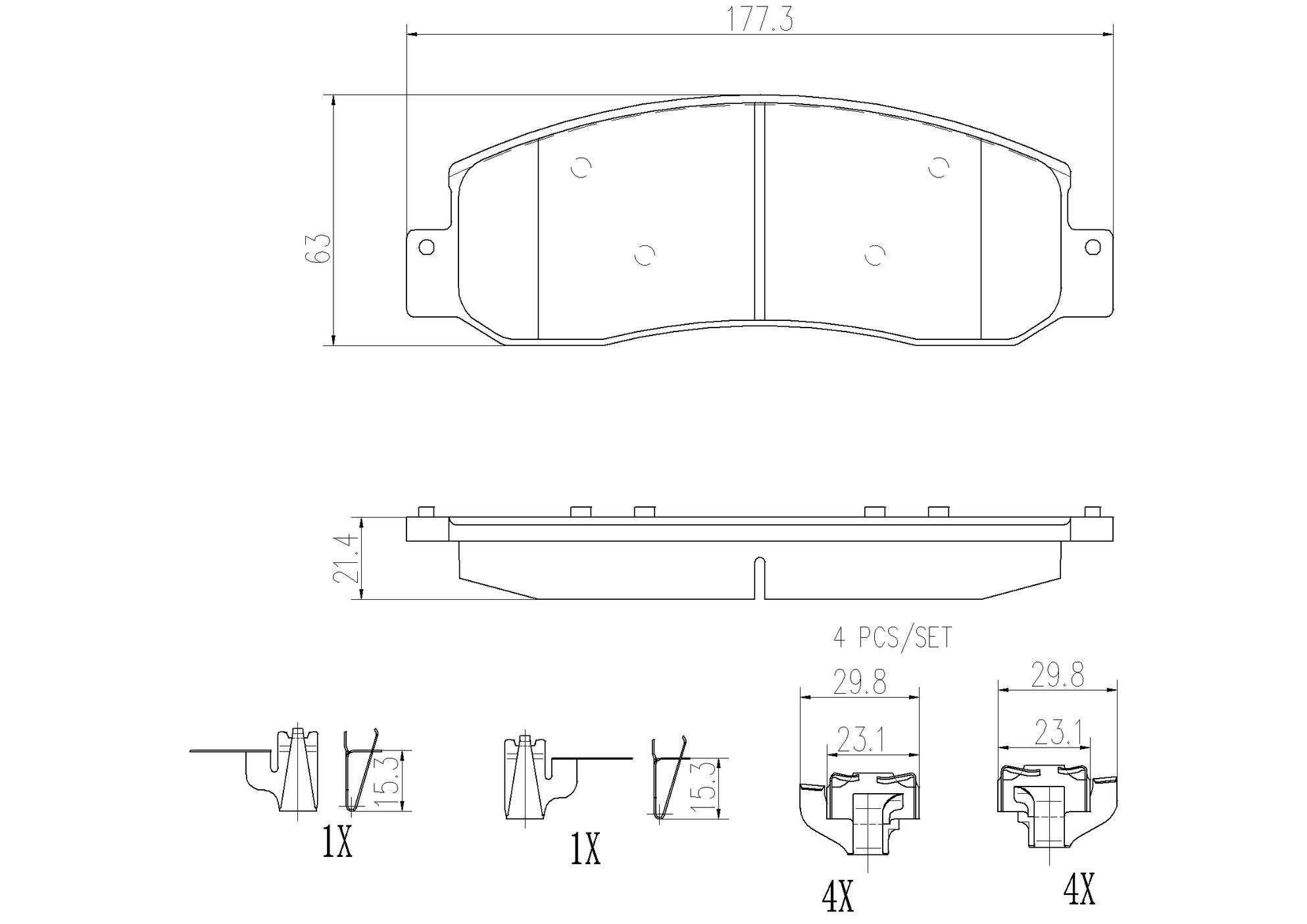 Ford Disc Brake Pad Set - Front (Ceramic) AU2Z2V001D Brembo