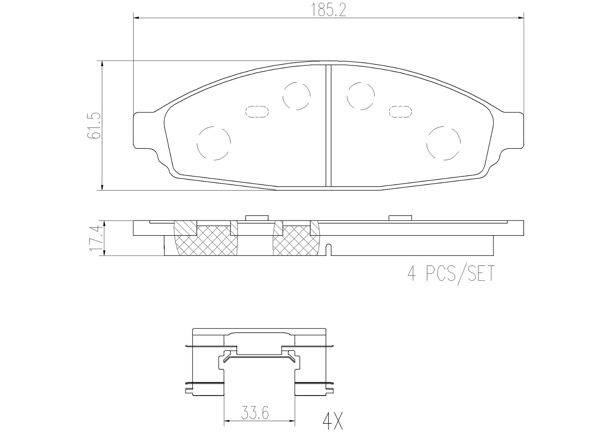 Ford Lincoln Mercury Disc Brake Pad Set - Front (Ceramic) 6W1Z2001A Brembo