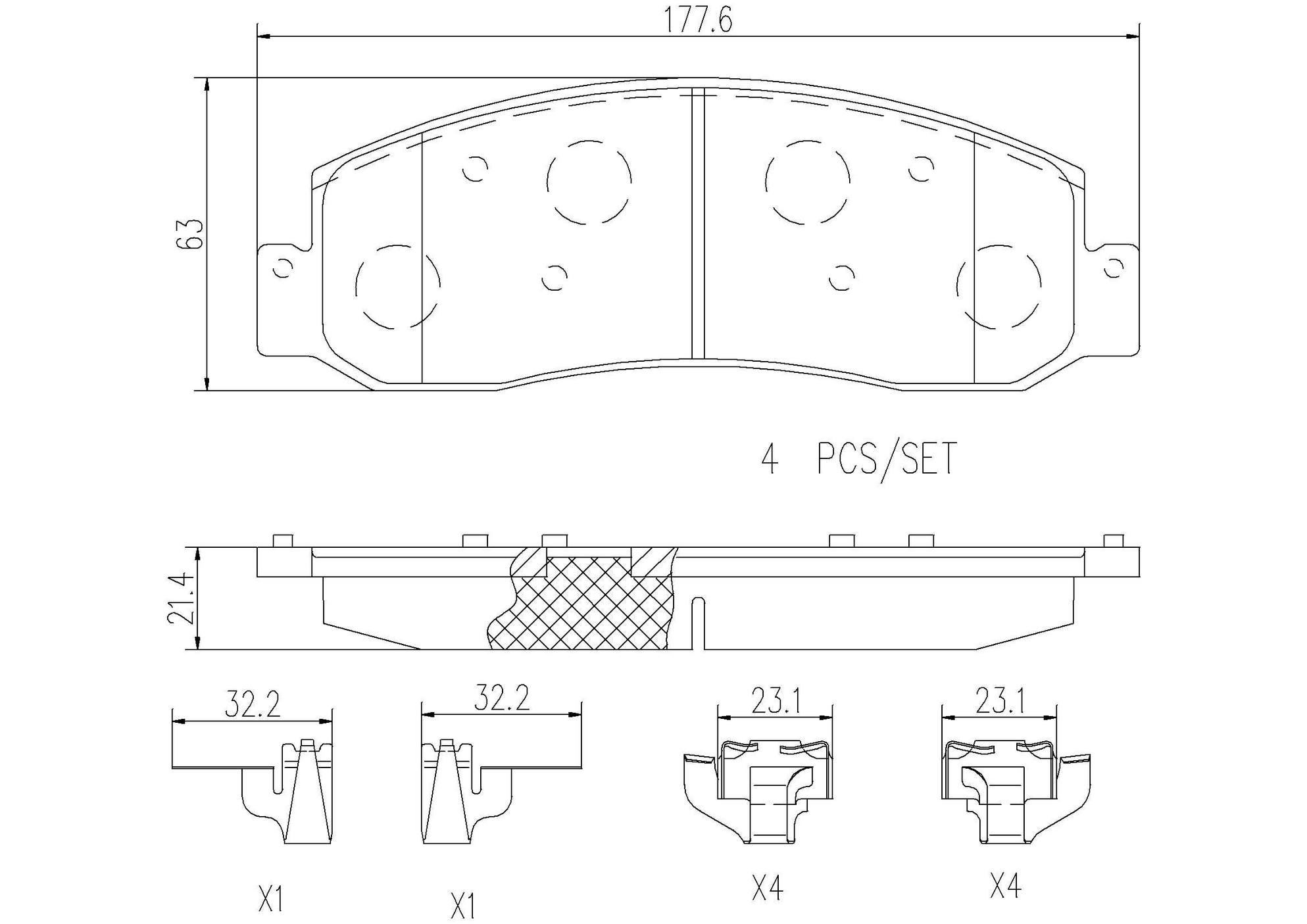 Ford Disc Brake Pad Set - Front (Ceramic) AU2Z2V001D Brembo