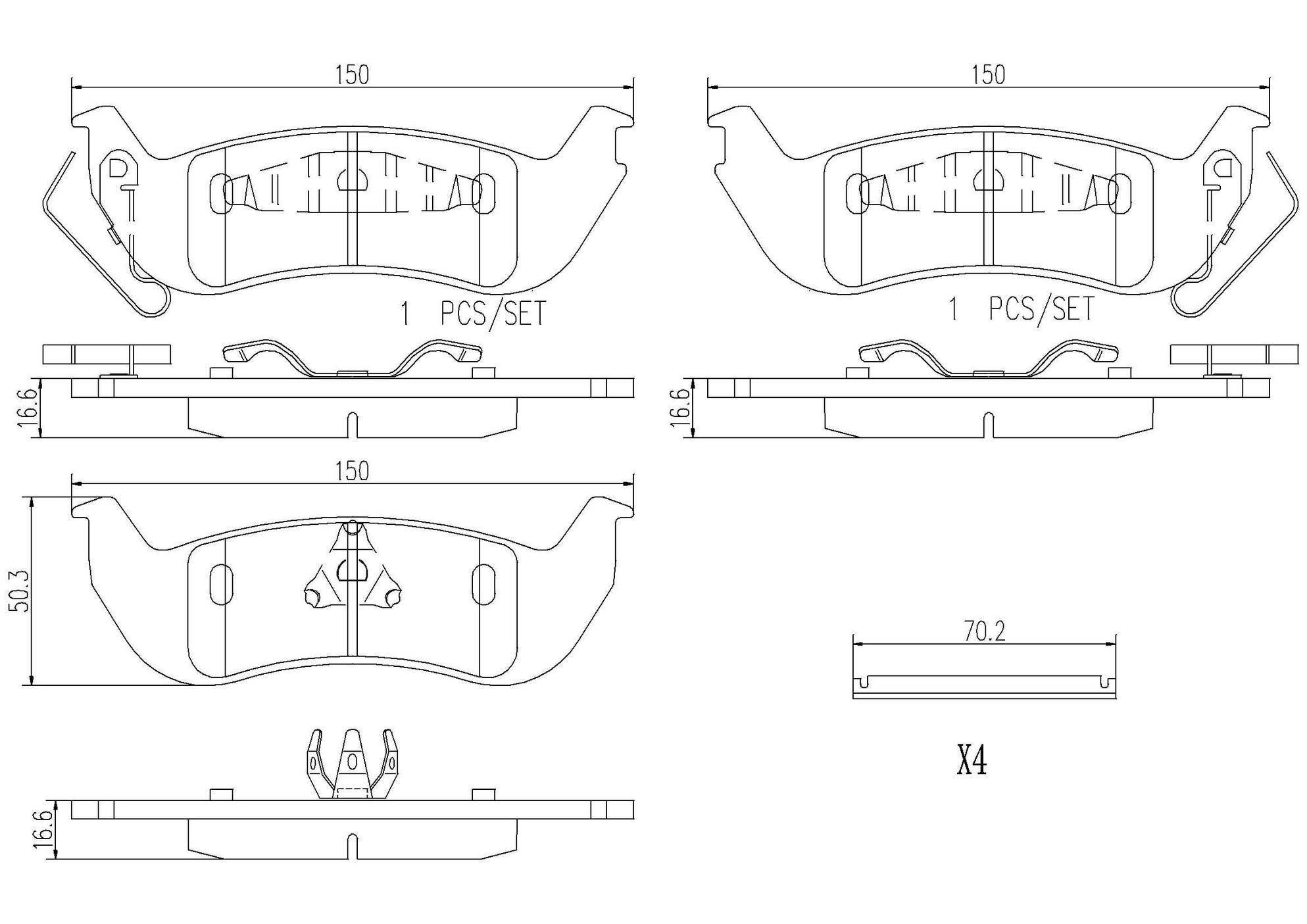 Ford Lincoln Mercury Disc Brake Pad Set - Rear (Ceramic) 4U2Z2V200CA Brembo