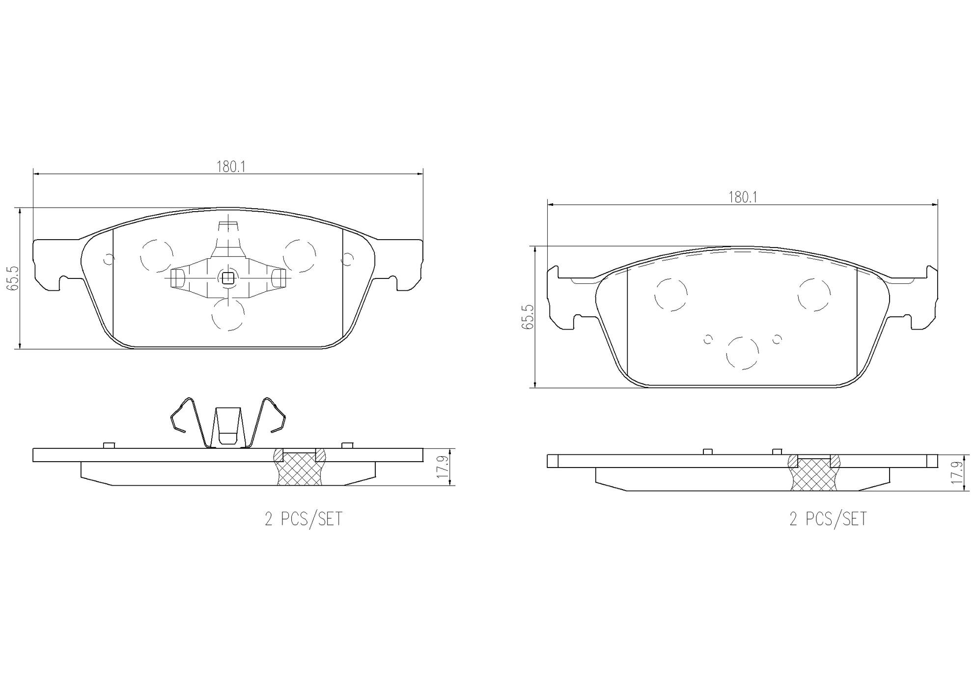 Ford Lincoln Disc Brake Pad Set - Front (Ceramic) CV6Z2001P Brembo