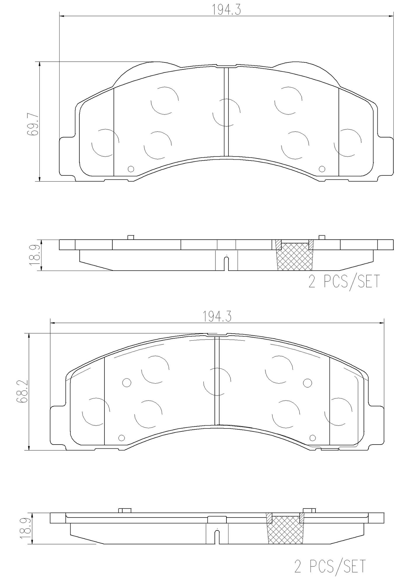 Ford Lincoln Disc Brake Pad Set - Front (Ceramic) FL1Z2001D Brembo