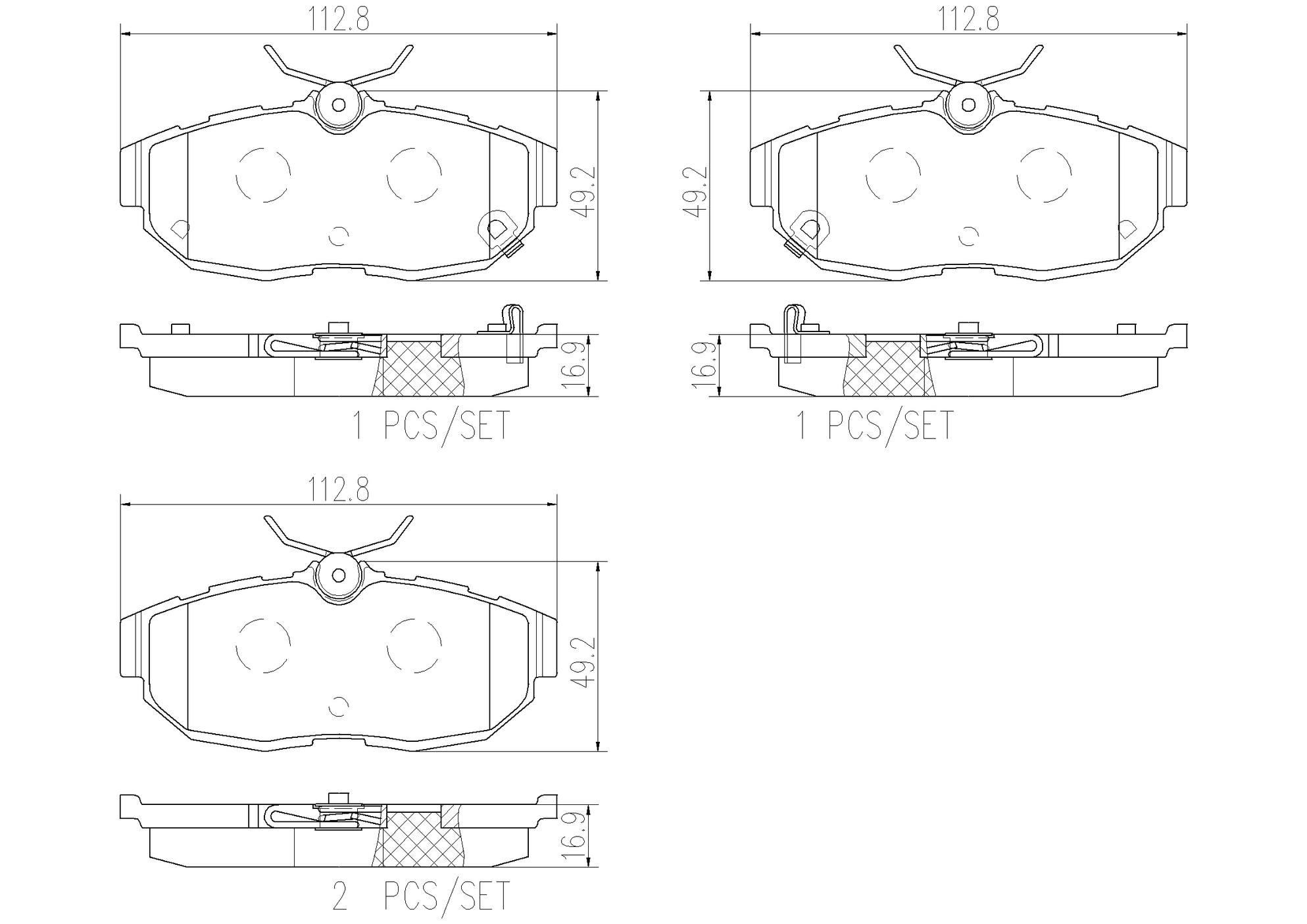 Ford Disc Brake Pad Set - Rear (Ceramic) DR3Z2200C Brembo