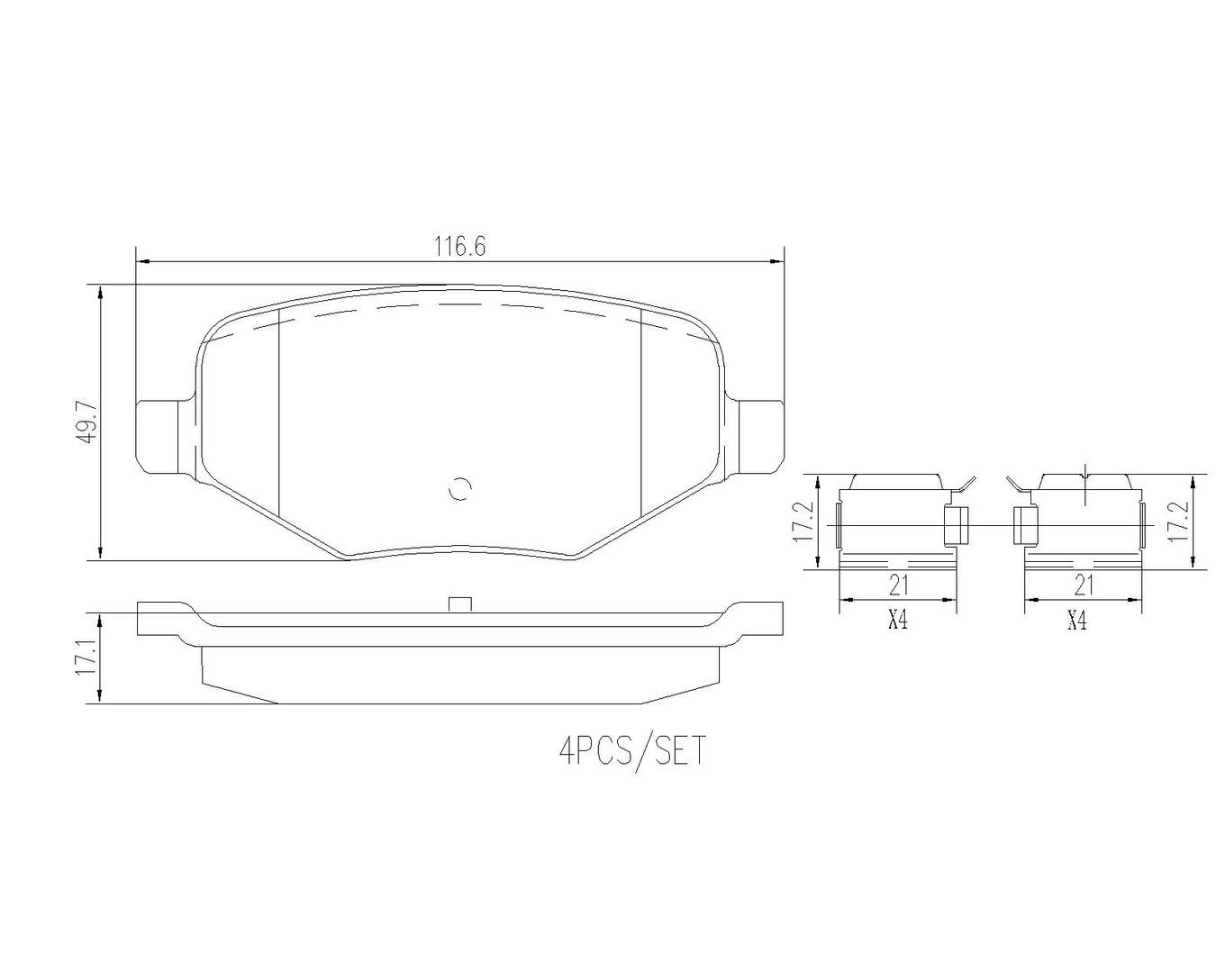 Ford Lincoln Disc Brake Pad Set - Rear (Ceramic) FG1Z2200A Brembo