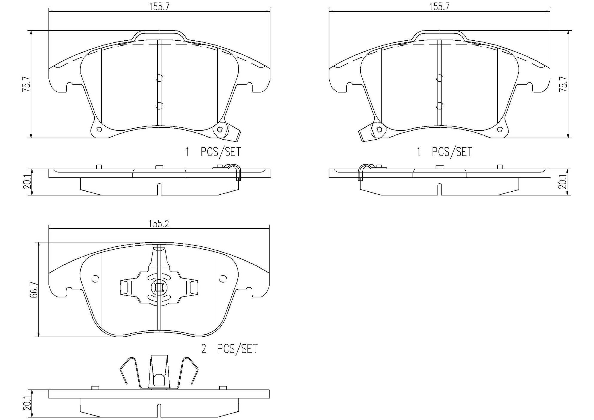 Ford Lincoln Disc Brake Pad Set - Front (Ceramic) DG9Z2001M Brembo