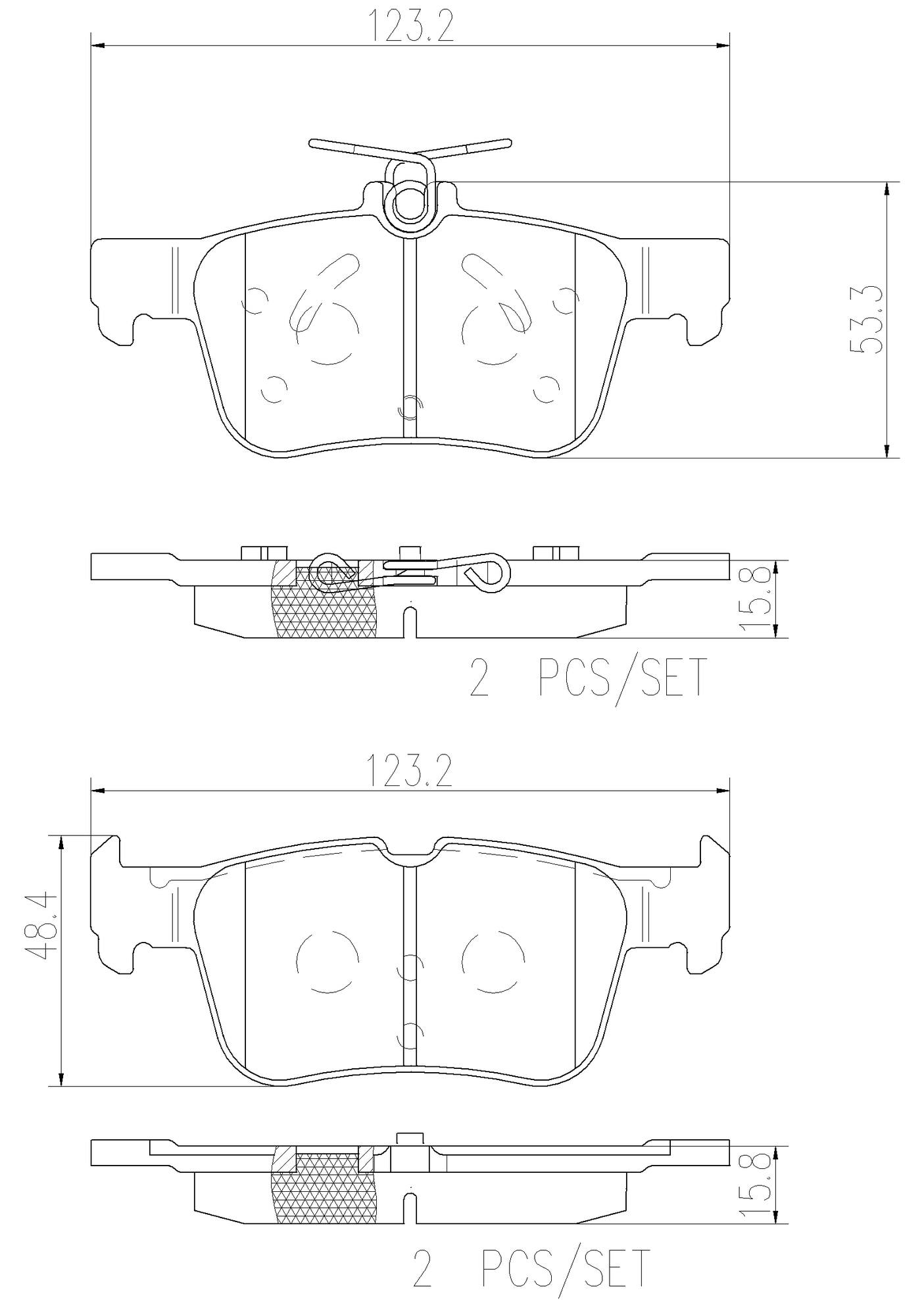 Ford Lincoln Disc Brake Pad Set – Rear (Ceramic) DG9Z2200R Brembo ...