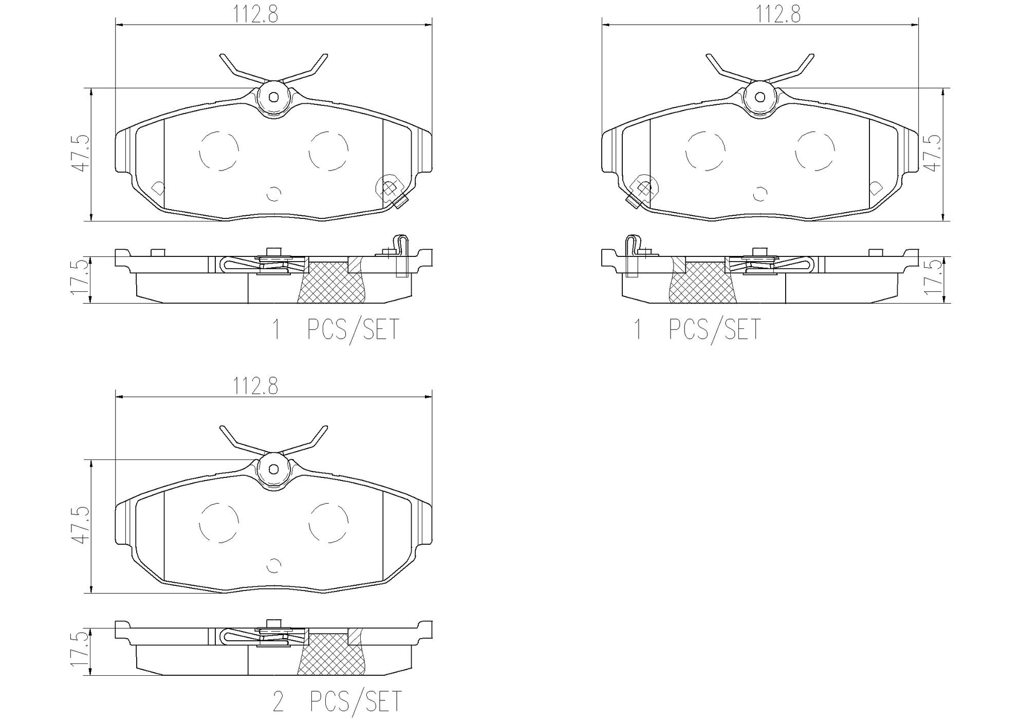 Ford Disc Brake Pad Set - Rear (Ceramic) CR3Z2200B Brembo