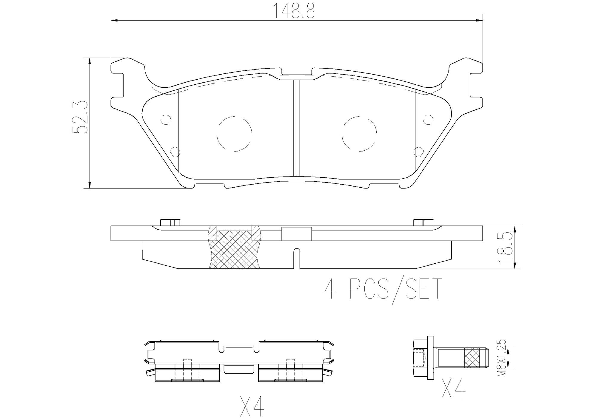 Ford Lincoln Disc Brake Pad Set - Rear (Ceramic) FL3Z2200A Brembo