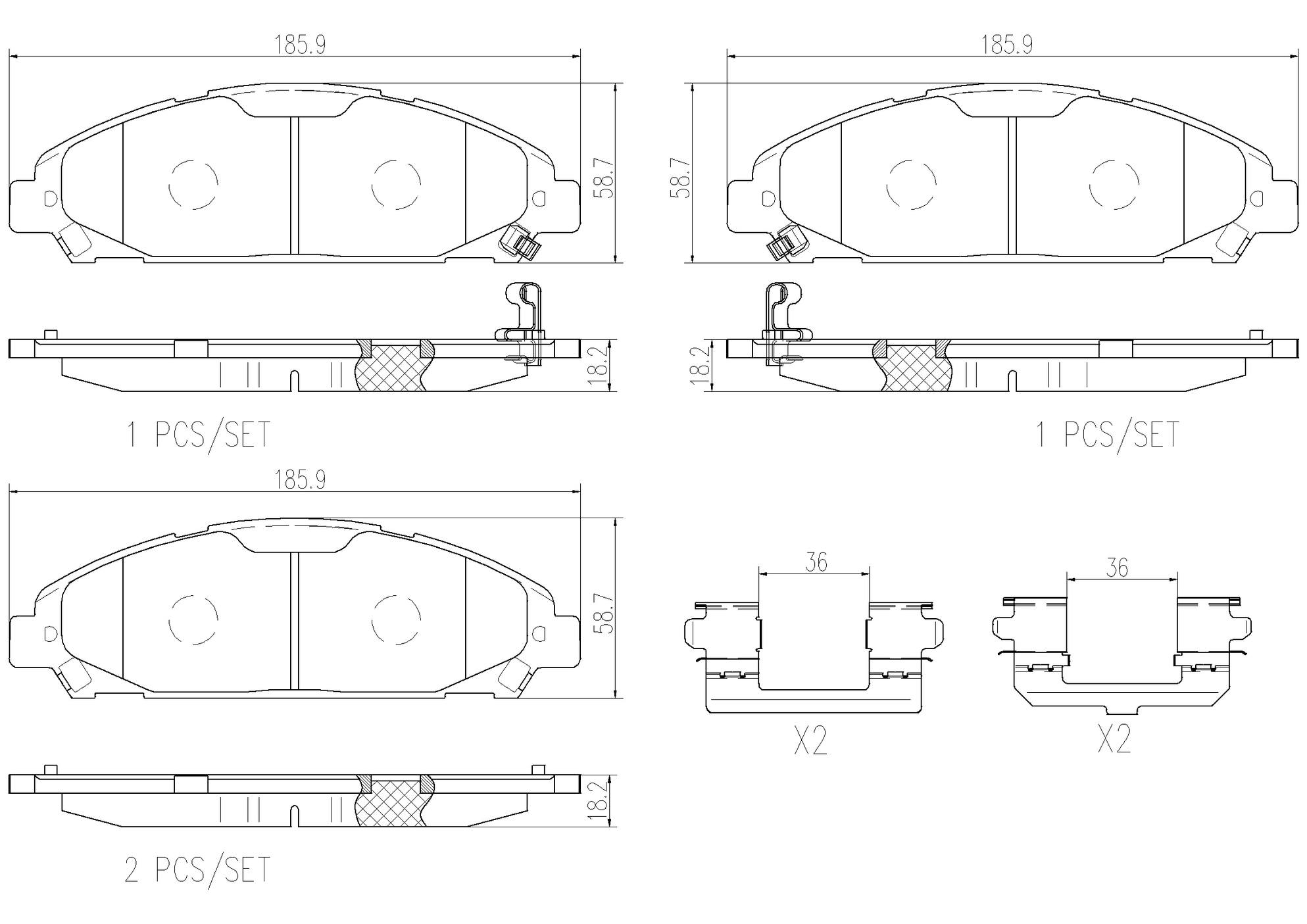 Ford Disc Brake Pad Set - Front (Ceramic) FR3Z2001P Brembo