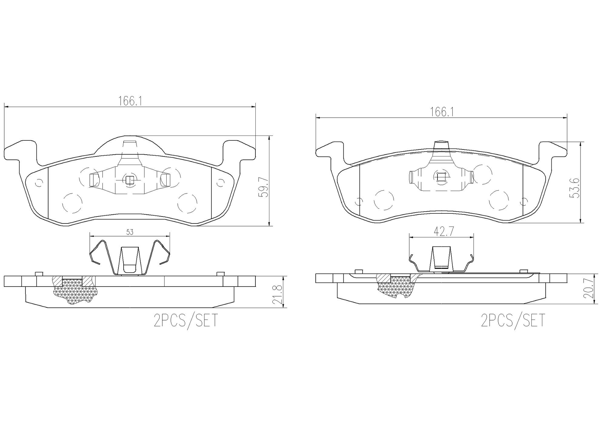 Ford Lincoln Disc Brake Pad Set - Rear (Ceramic) CL1Z2200A Brembo