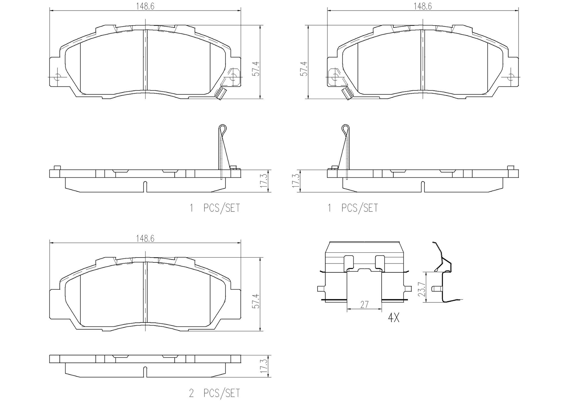 Honda Acura Isuzu Disc Brake Pad Set - Front (Ceramic) 45022SX0J02 Brembo