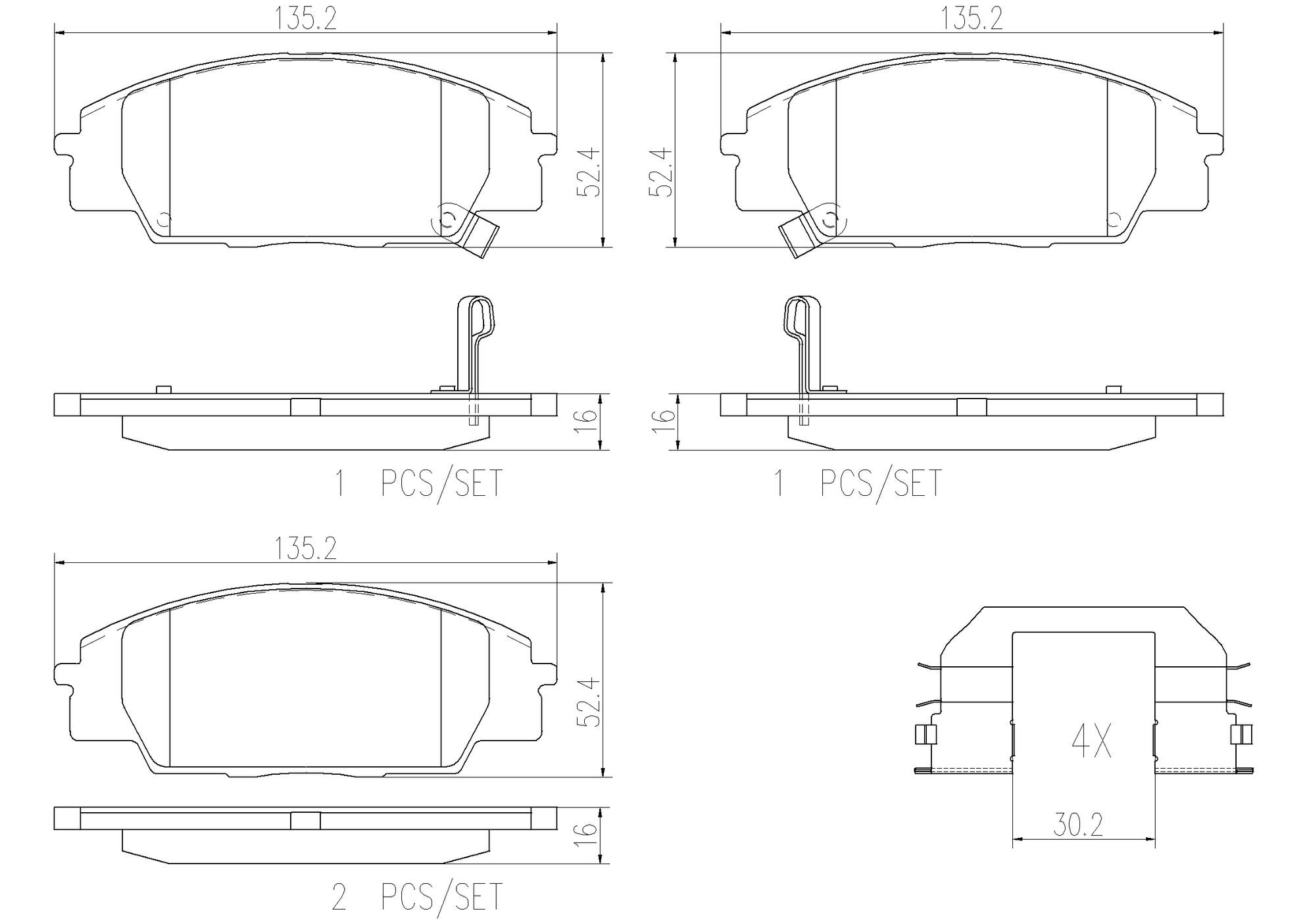 Honda Acura Disc Brake Pad and Rotor Kit - Front (300mm) (Ceramic) Brembo