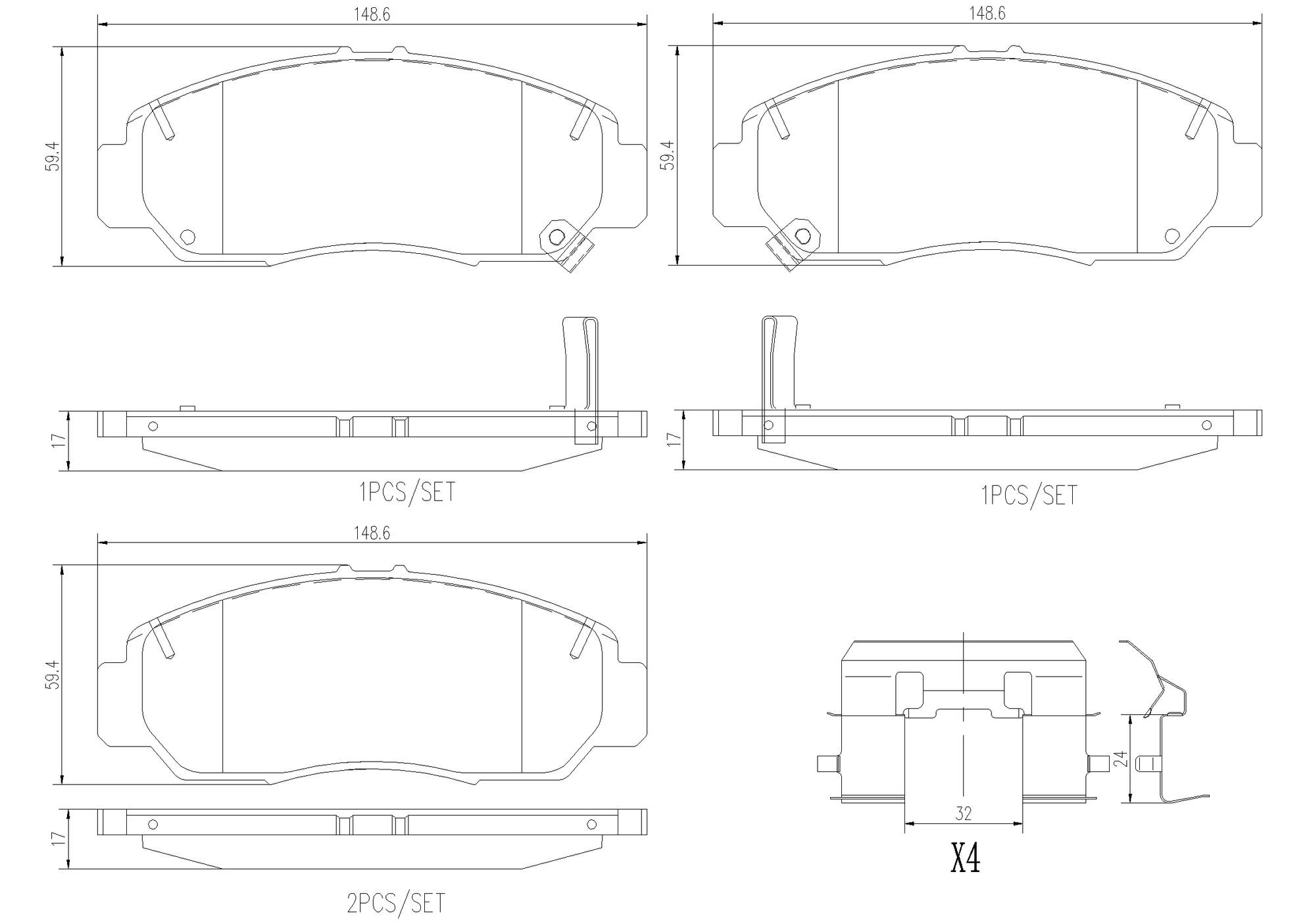 Honda Acura Disc Brake Pad Set - Front (Ceramic) 45022TR0E02 Brembo