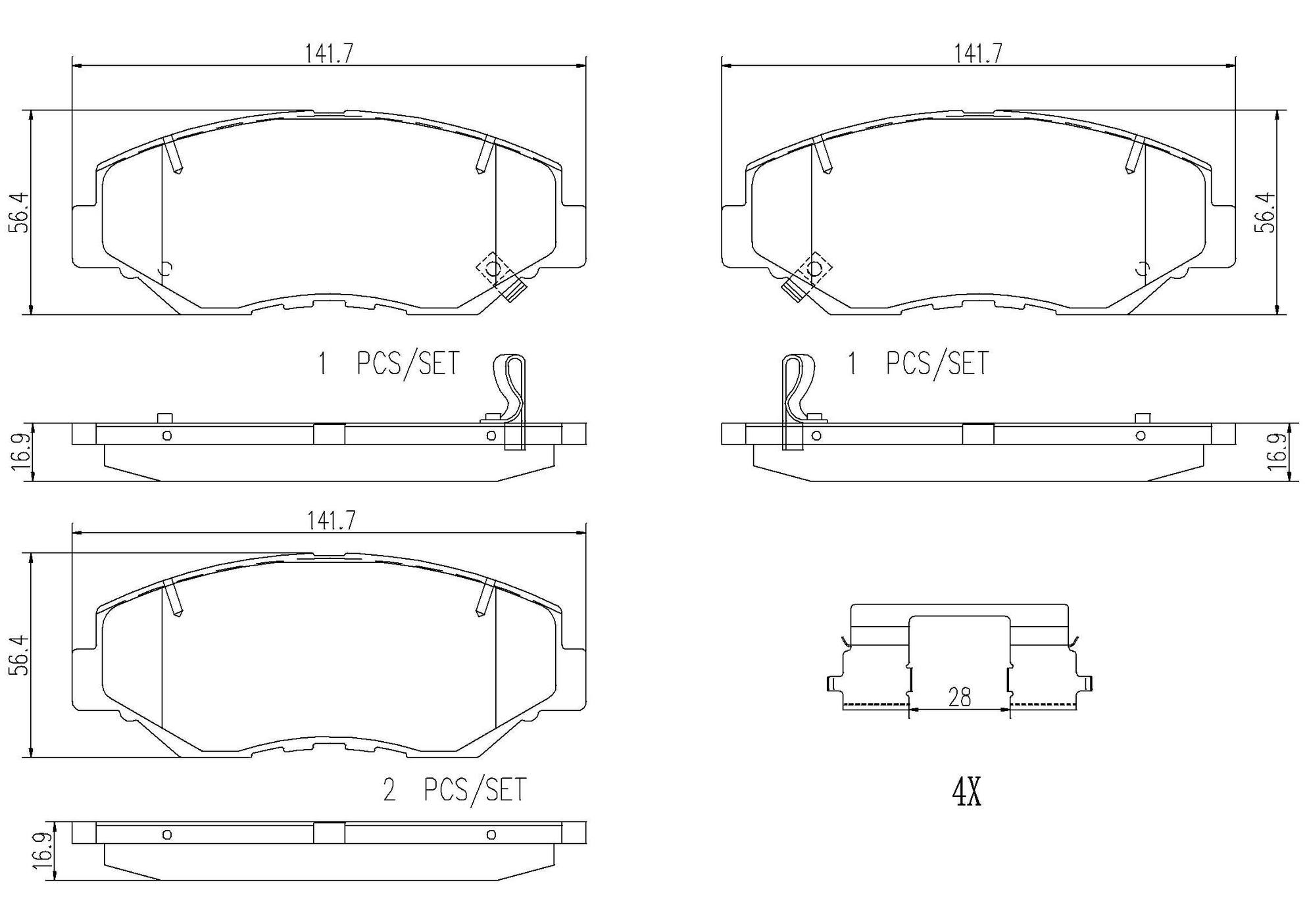 Honda Acura Disc Brake Pad Set – Front (Ceramic) 45022TR7A02 Brembo ...