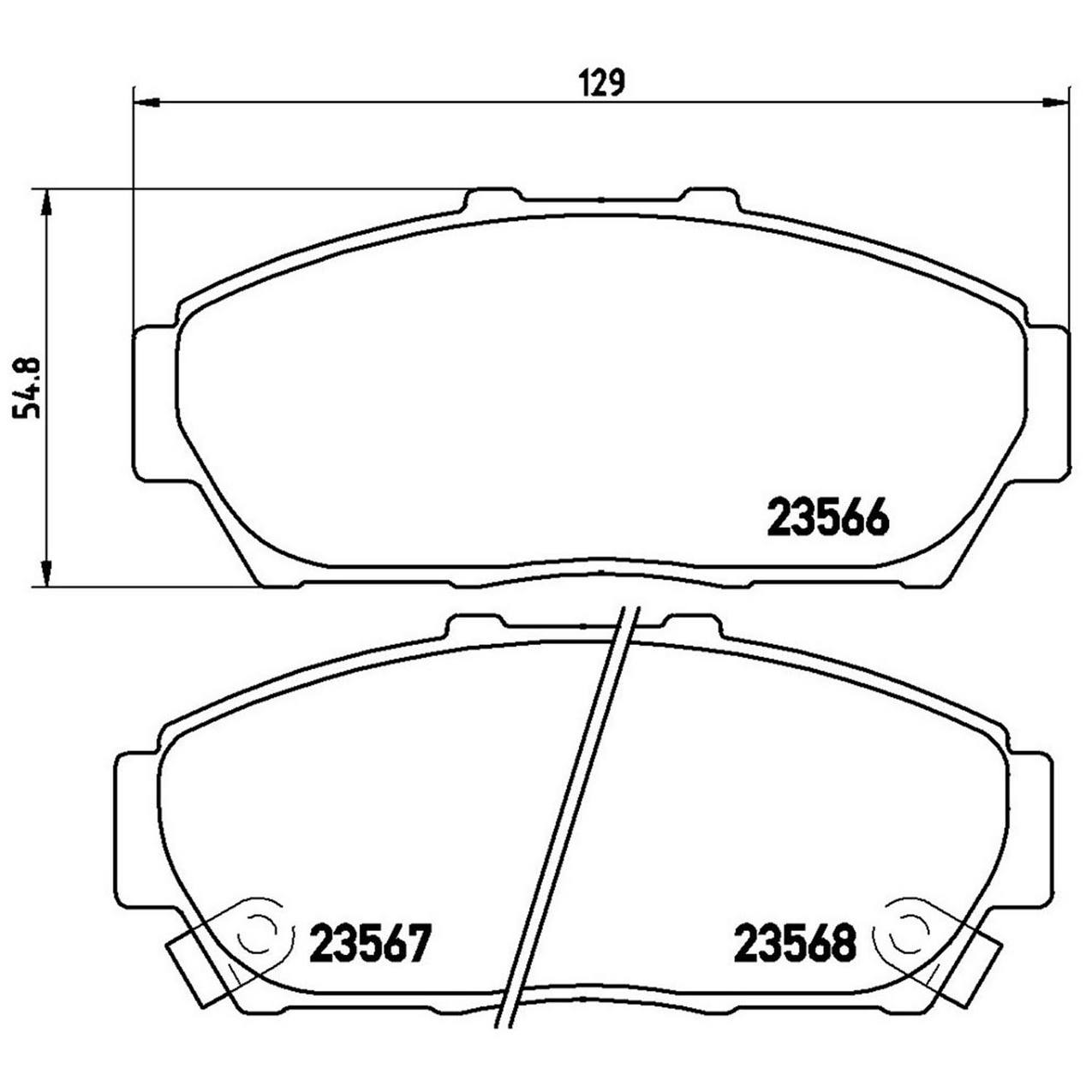 Honda Acura Disc Brake Pad Set - Front (Low-Met) 45022ST7A01 Brembo