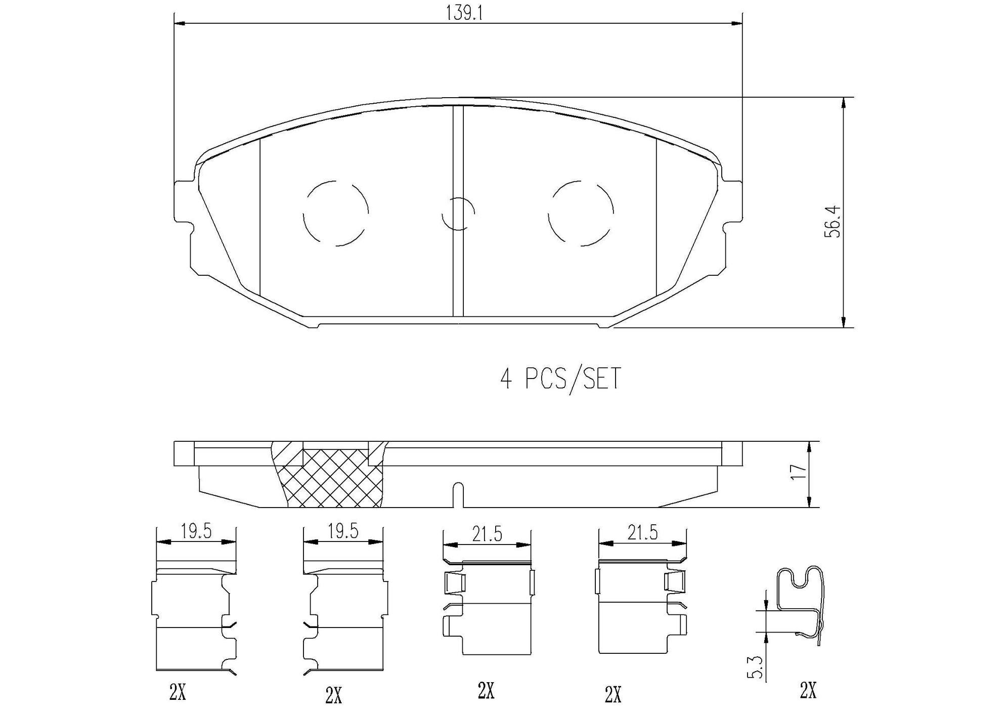 Honda Acura Disc Brake Pad Set - Front (Ceramic) 45022S0XA00 Brembo