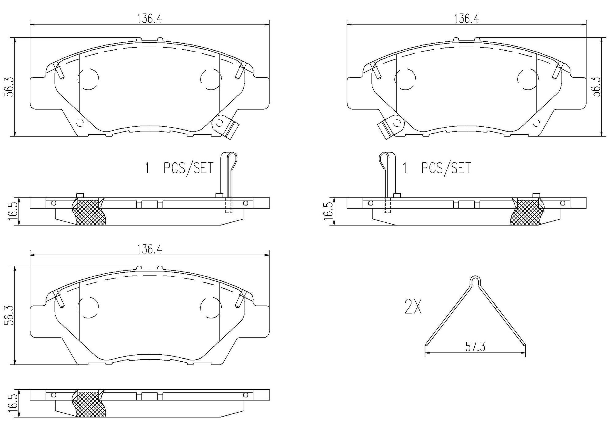 Honda Disc Brake Pad Set - Front (Ceramic) 45022TK6A01 Brembo