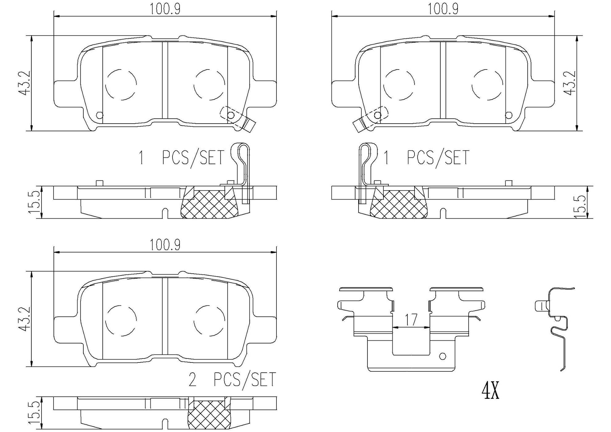 Honda Acura Disc Brake Pad Set - Rear (Ceramic) 43022S3VA12 Brembo