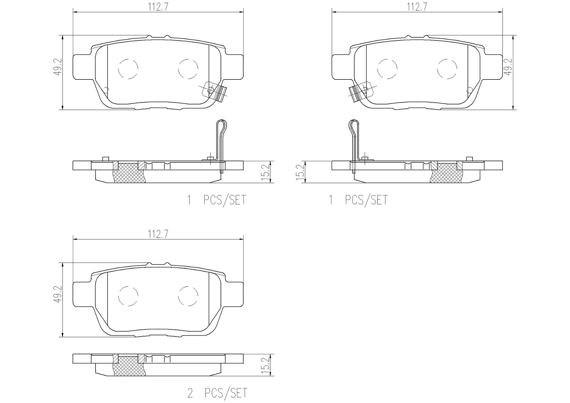 Honda Acura Disc Brake Pad Set - Rear (Ceramic) 43022TK4A01 Brembo