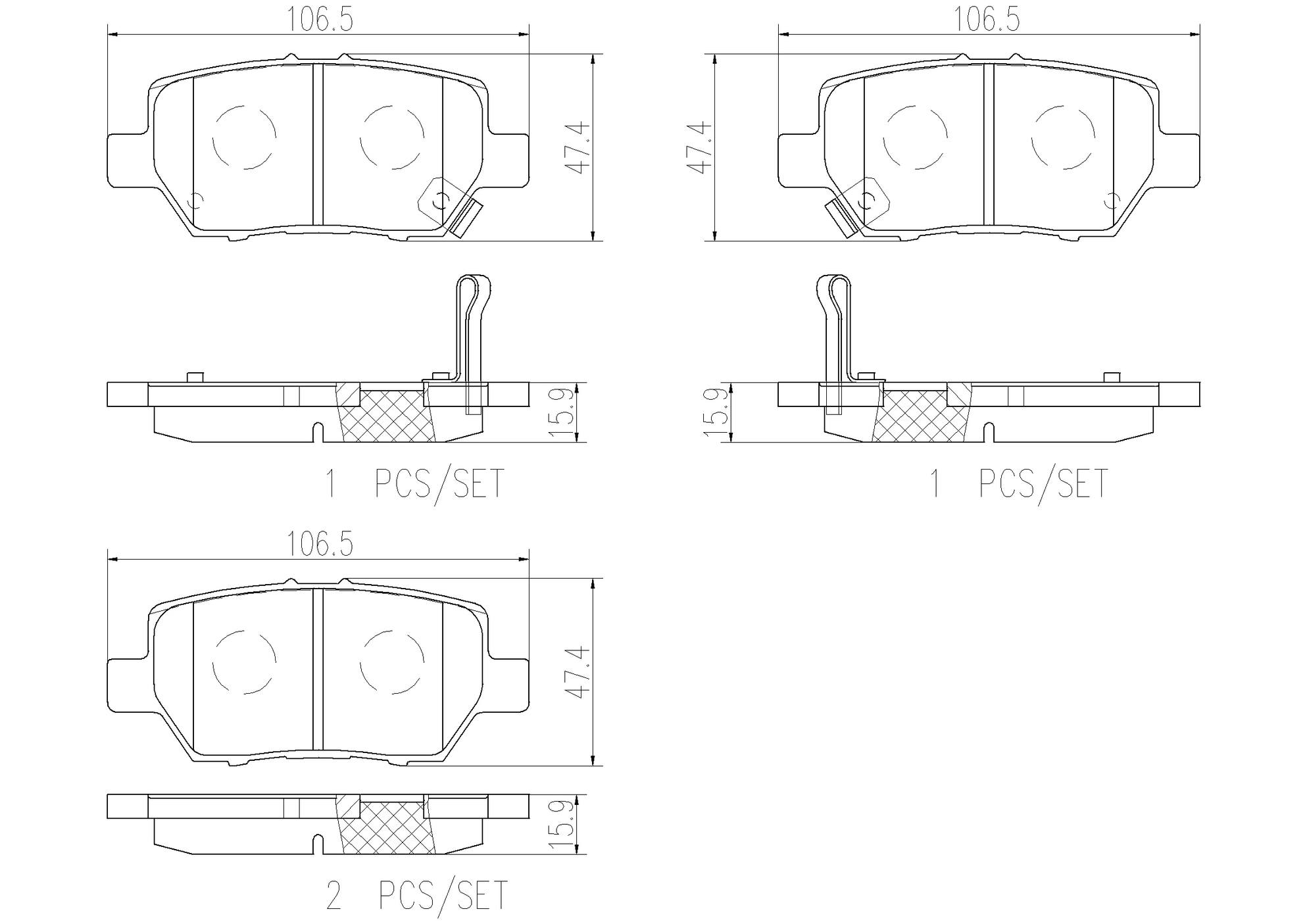 Acura Disc Brake Pad Set - Rear (Ceramic) 43022SJA000 Brembo