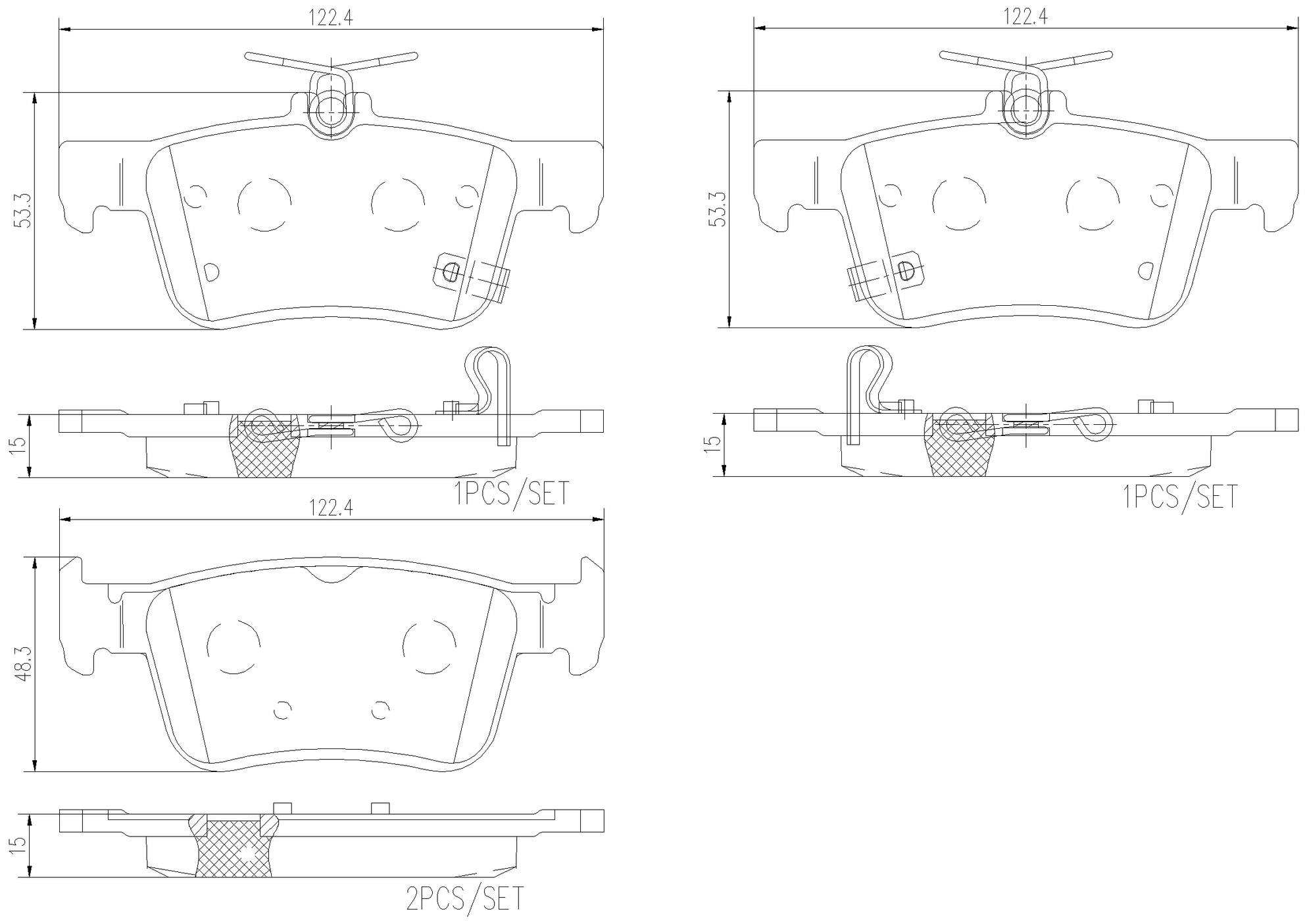 Acura Honda Disc Brake Pad Set - Rear (Ceramic) 43022TGHA01 Brembo