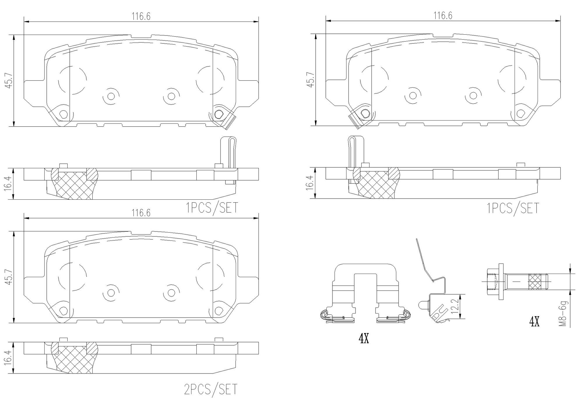 Honda Disc Brake Pad Set - Rear (Ceramic) 43022T7JH11 Brembo