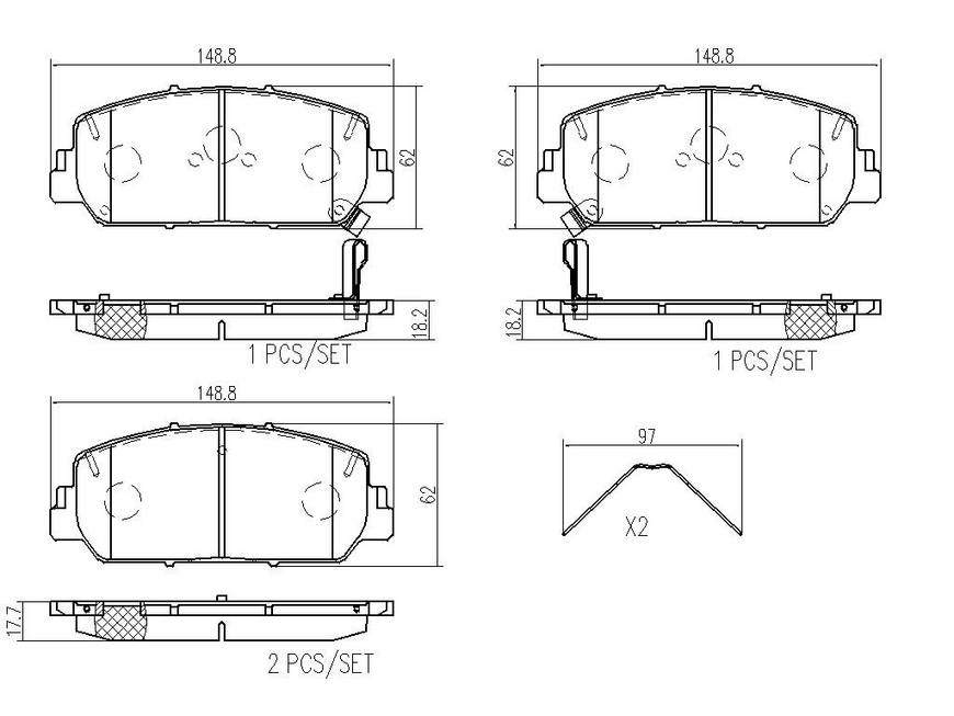 Honda Acura Disc Brake Pad Set - Front (Ceramic) 45022T3RA01 Brembo