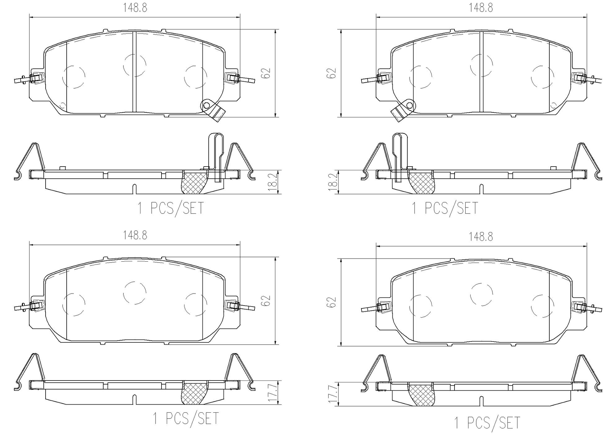 Honda Disc Brake Pad Set - Front (Ceramic) 45022TRNH00 Brembo