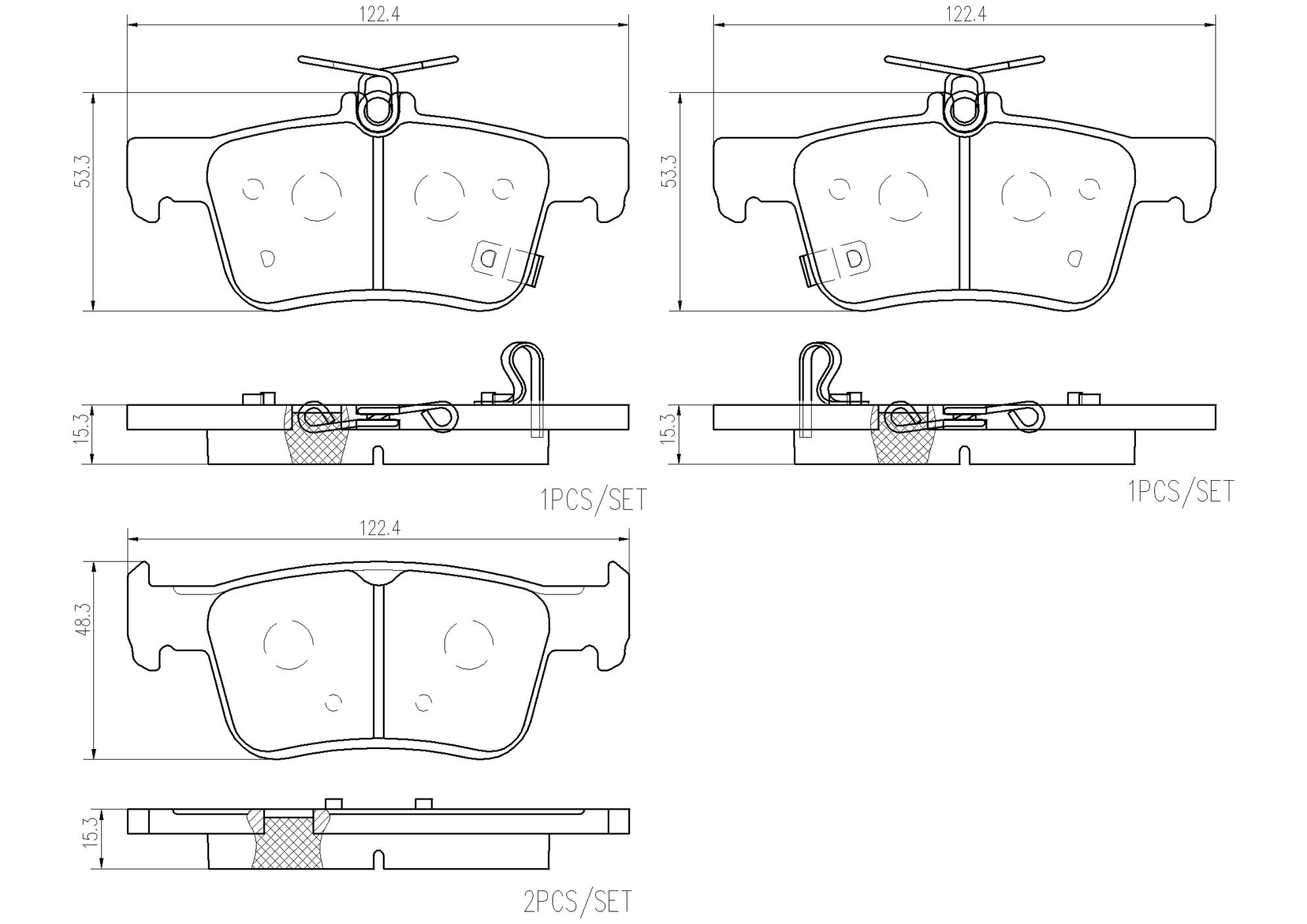 Honda Disc Brake Pad Set Rear (Ceramic) 43022TGVA02 Brembo Brembo P28103N