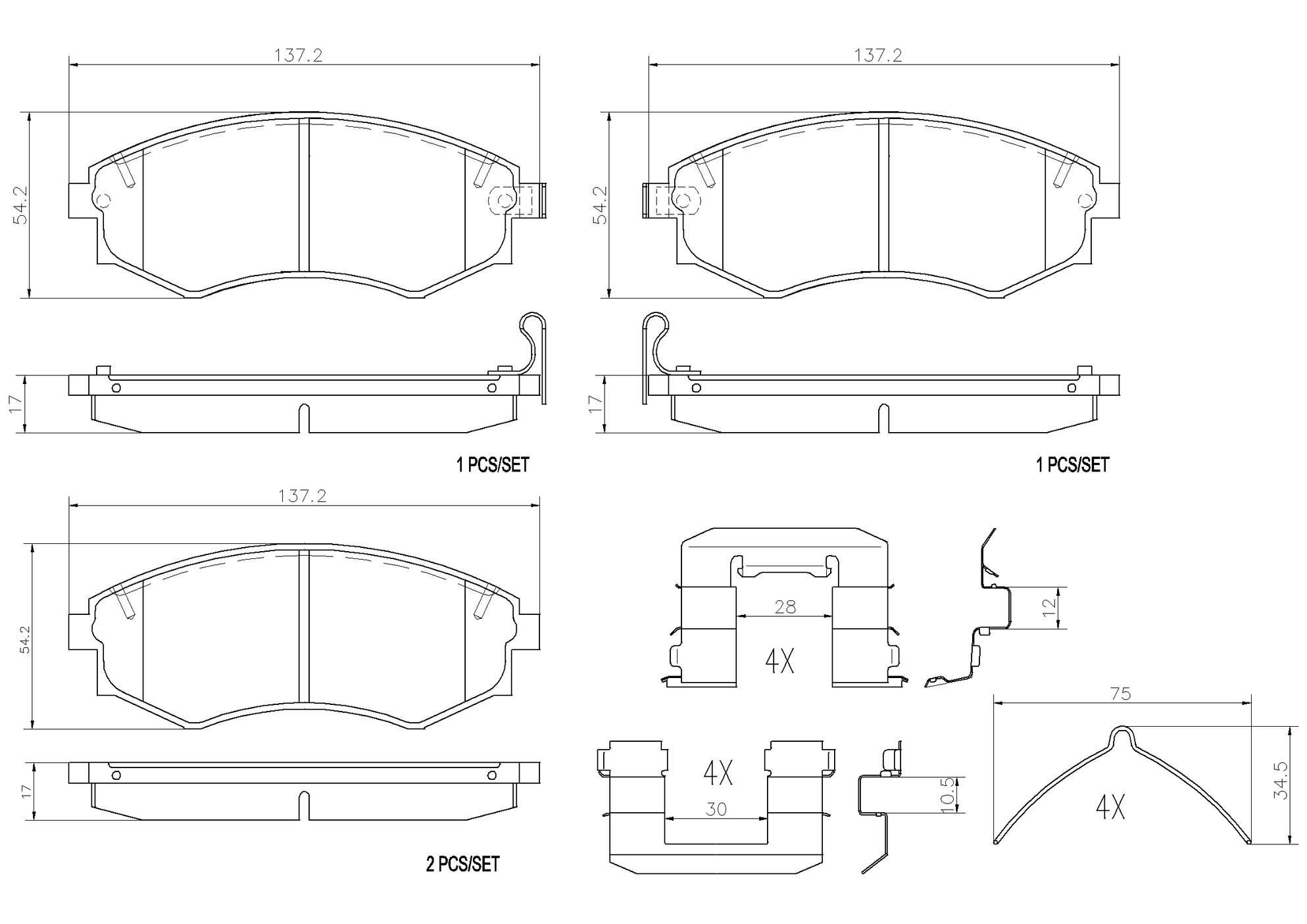 Hyundai Disc Brake Pad Set - Front (Ceramic) 5810138A60 Brembo
