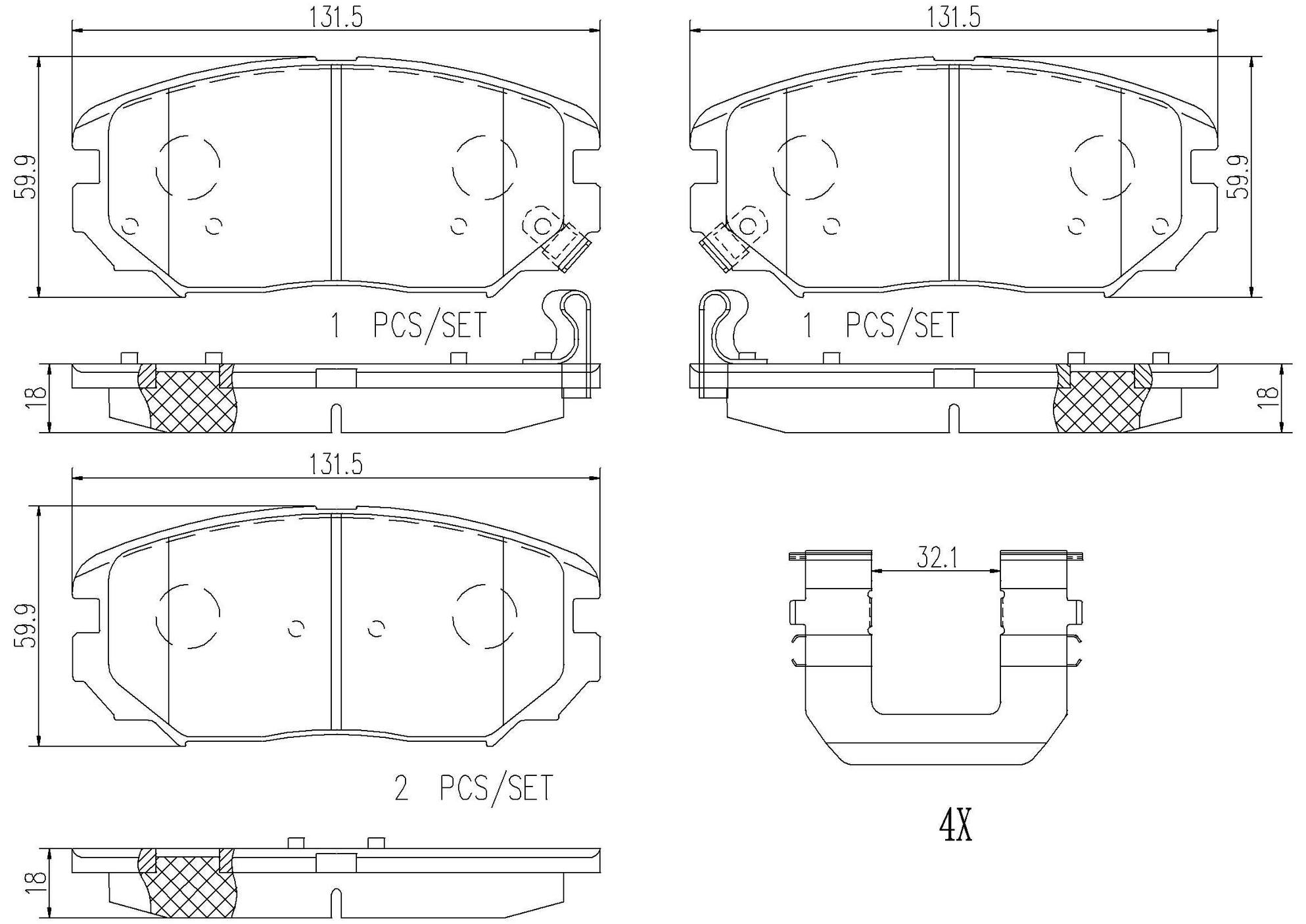 Hyundai Kia Disc Brake Pad Set - Front (Ceramic) 581013LA11 Brembo