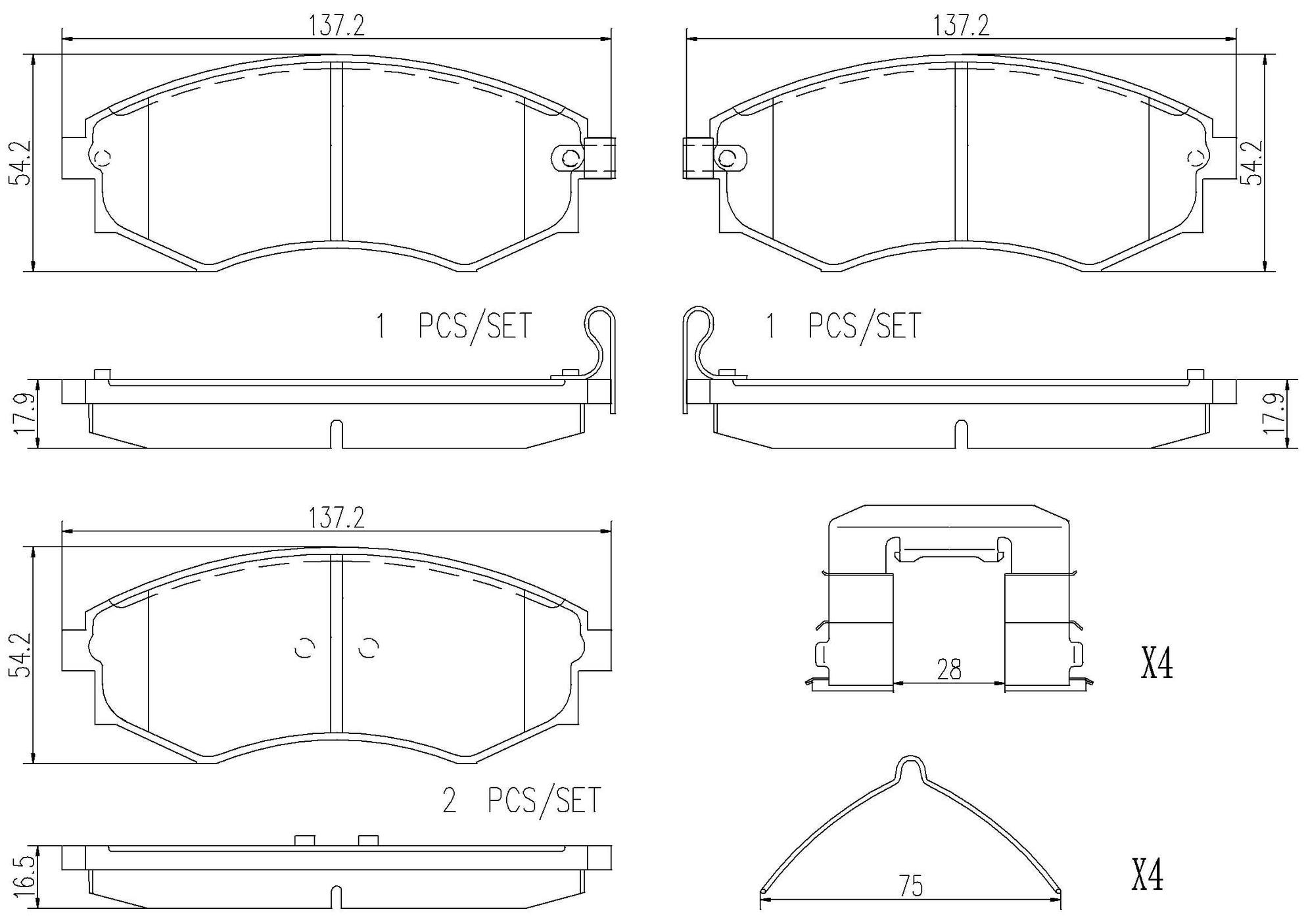 Hyundai Disc Brake Pad Set - Front (Ceramic) 5810138A60 Brembo