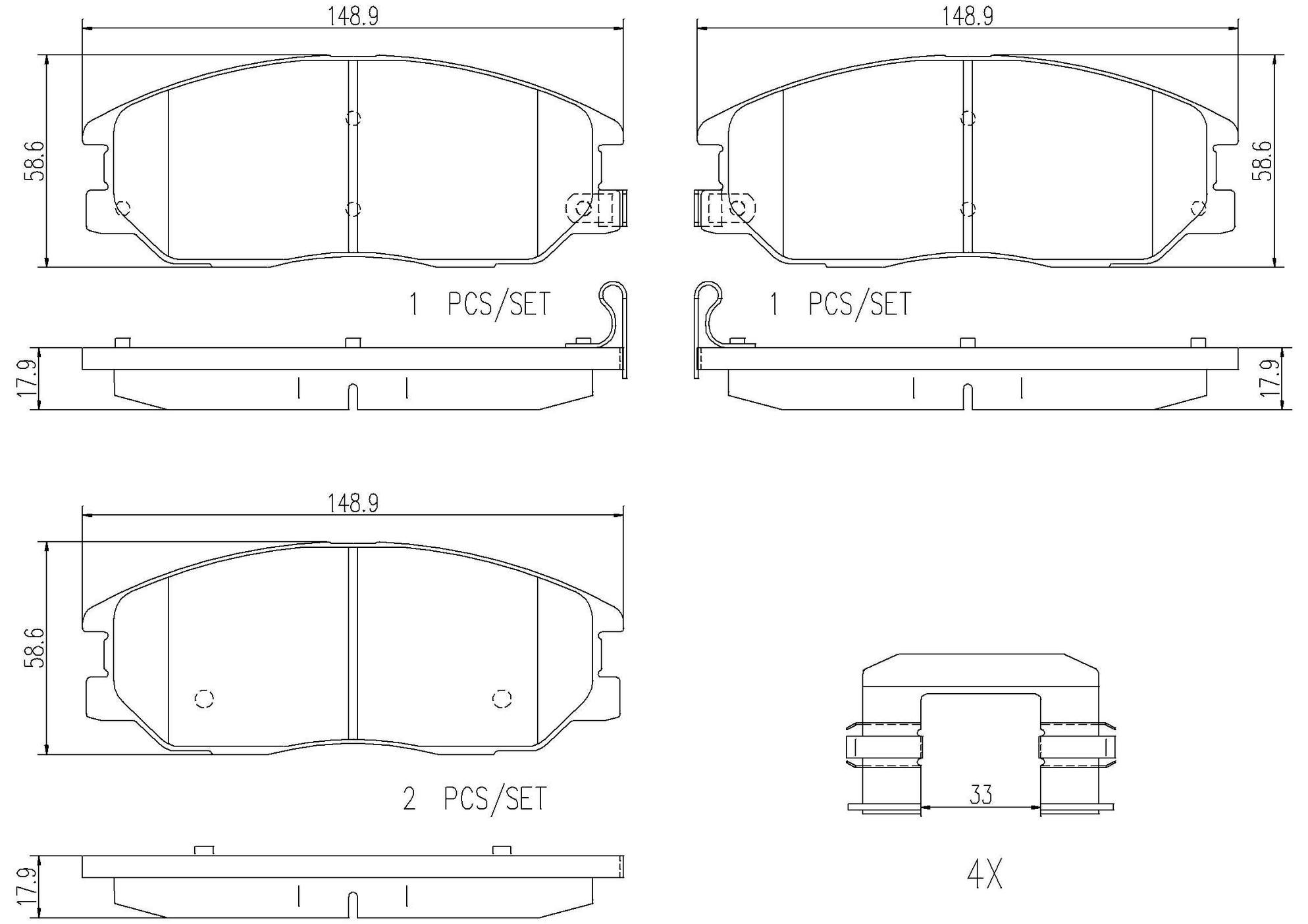 Kia Disc Brake Pad Set - Front (Ceramic) 581013EU04 Brembo