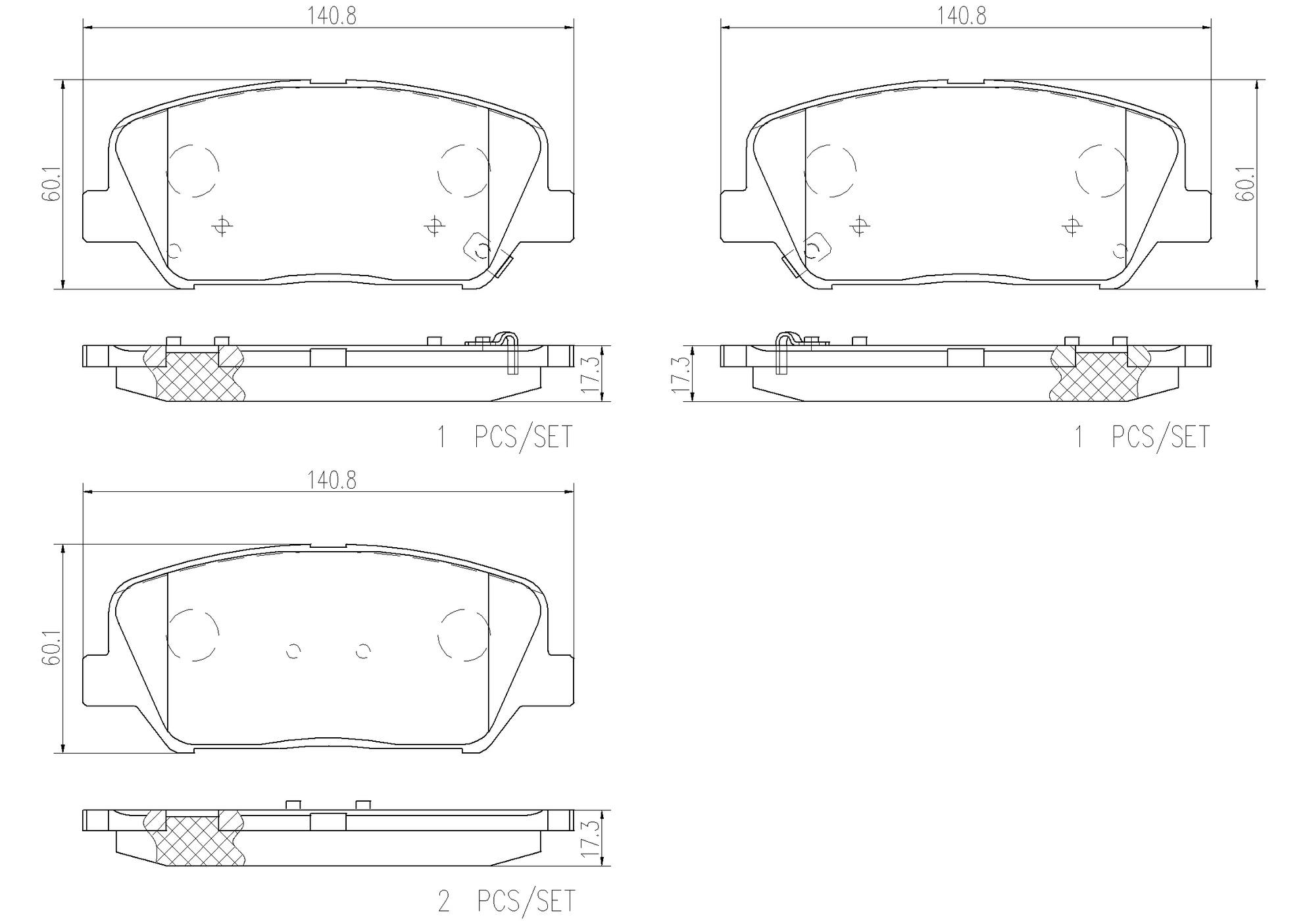 Kia Hyundai Disc Brake Pad Set - Front (Ceramic) 58101A7A20 Brembo