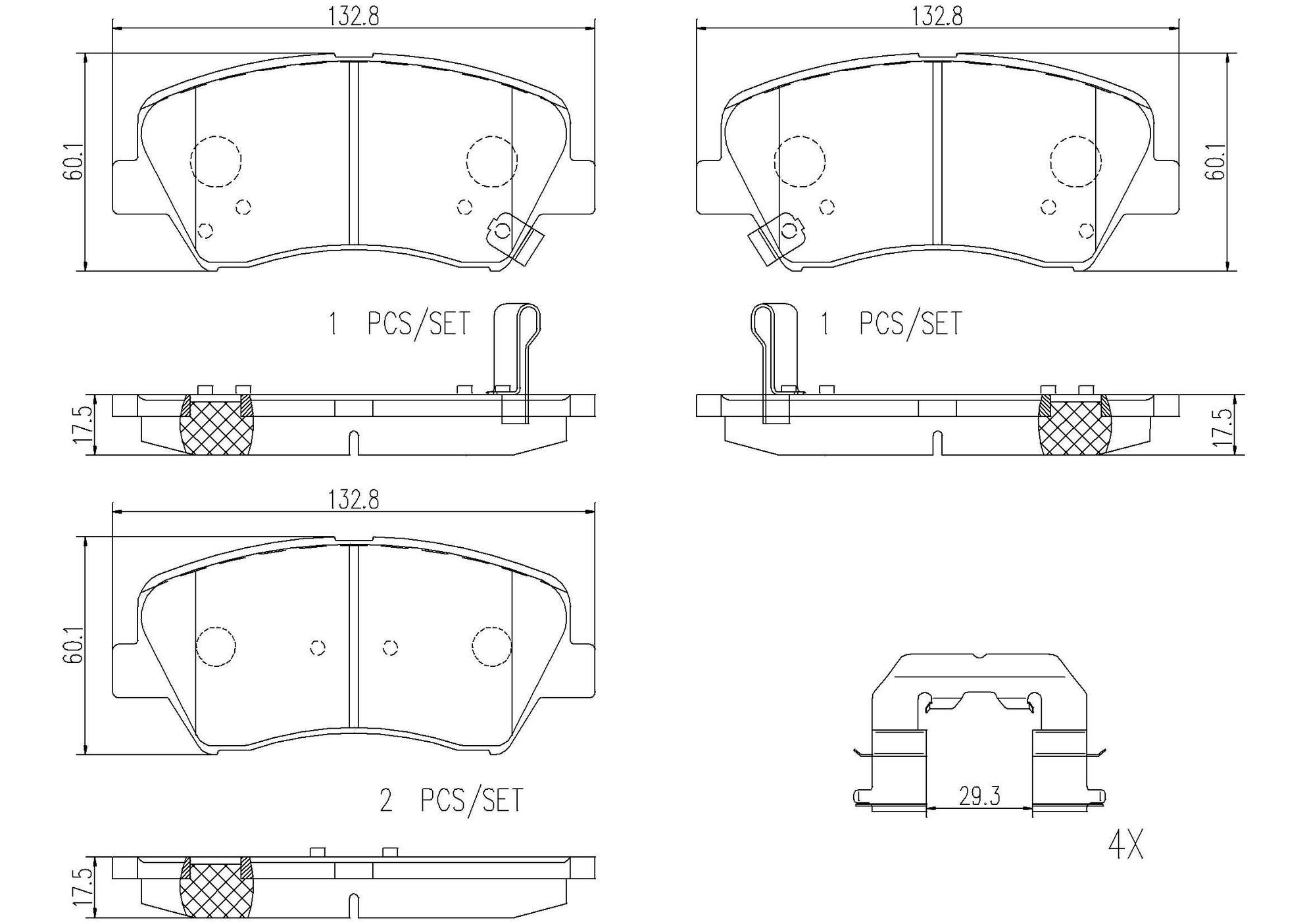 Kia Hyundai Disc Brake Pad and Rotor Kit - Front (280mm) (Ceramic) Brembo