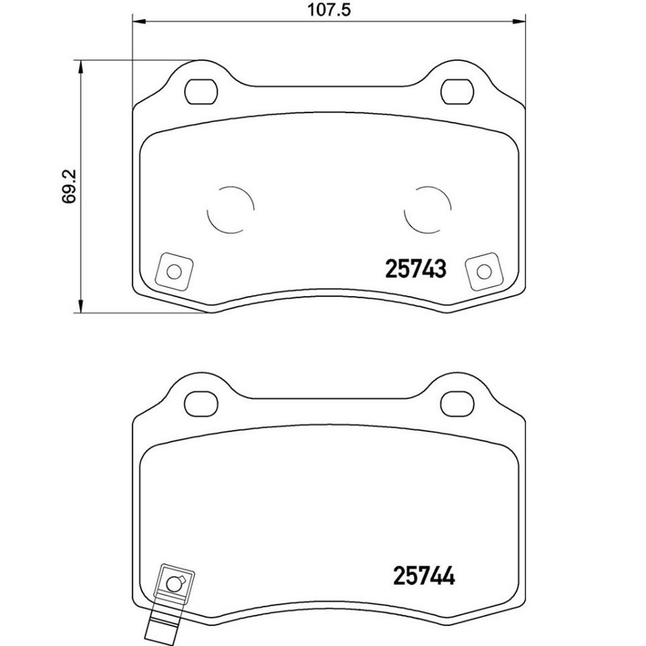 Tesla Disc Brake Pad and Rotor Kit - Rear (365mm) (Low-Met) Brembo