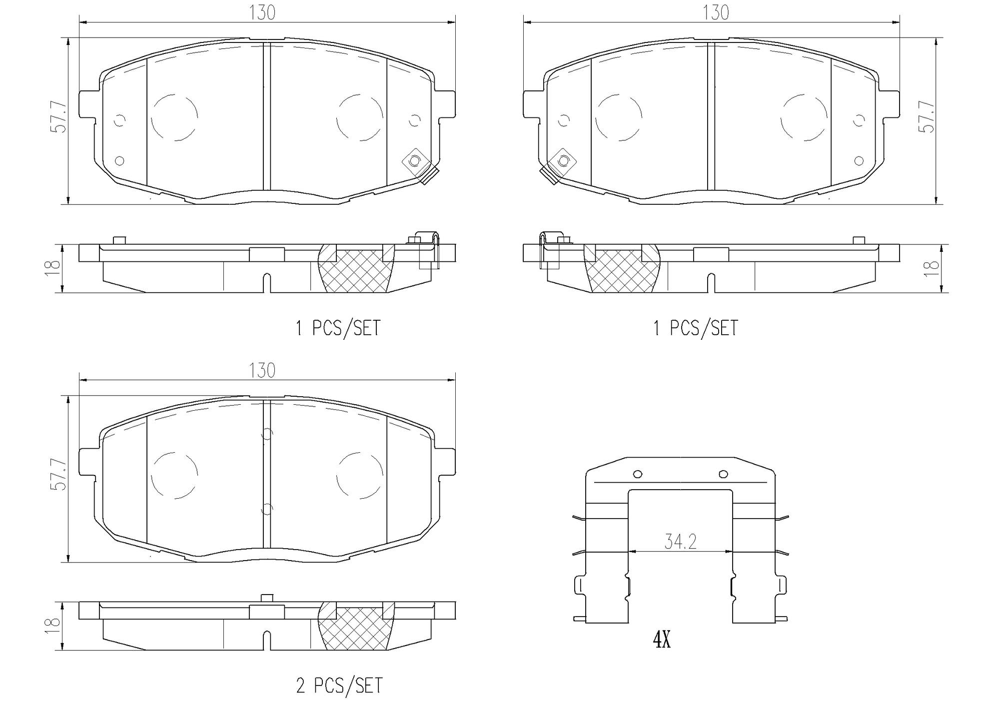 Kia Disc Brake Pad and Rotor Kit - Front (280mm) (Ceramic) Brembo