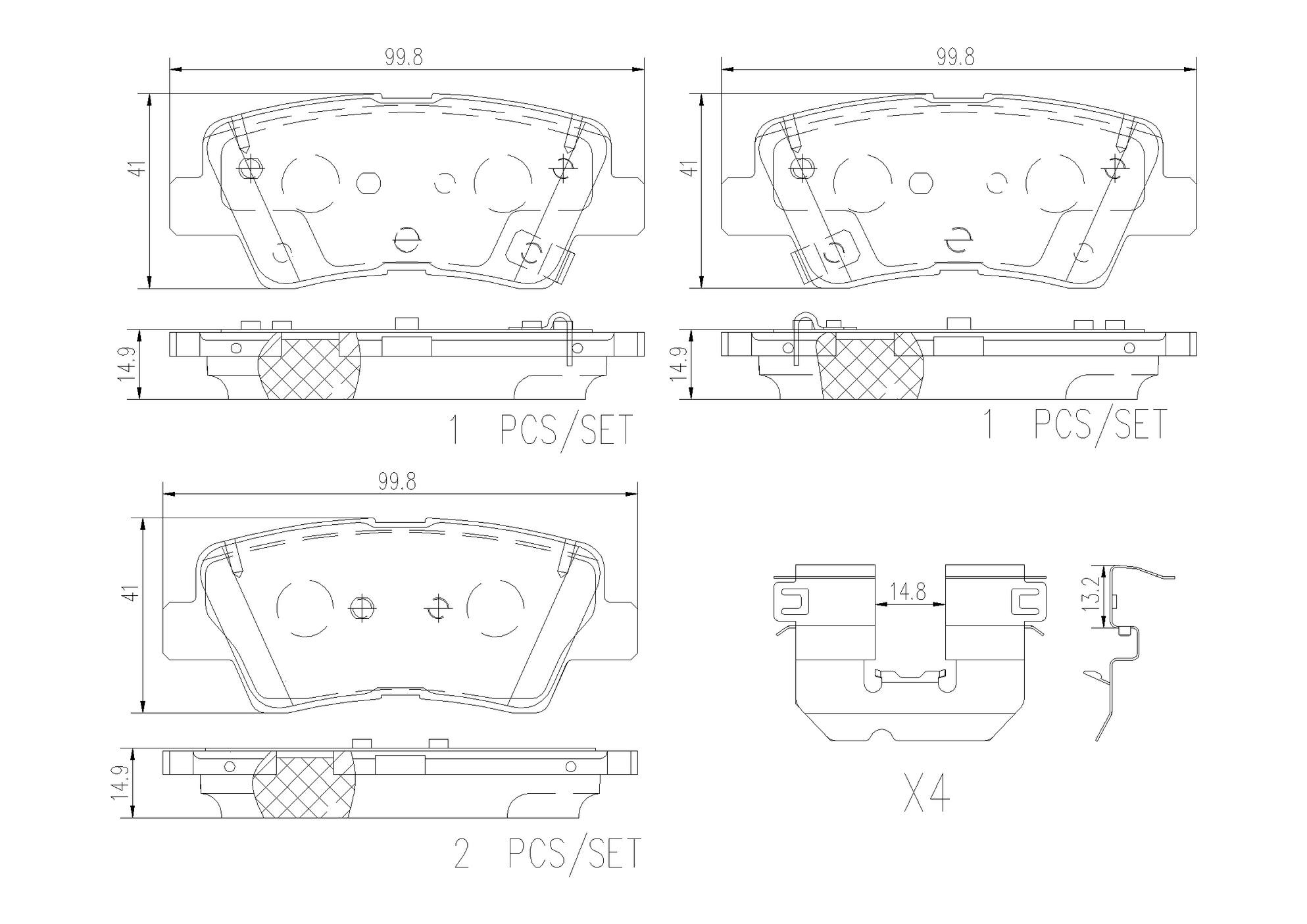 Hyundai Kia Disc Brake Pad Set - Rear (Ceramic) 58302H5A00 Brembo