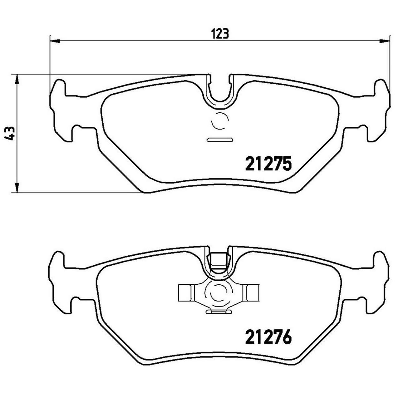 Jaguar Disc Brake Pad Set - Rear (Low-Met) JLM21919 Brembo