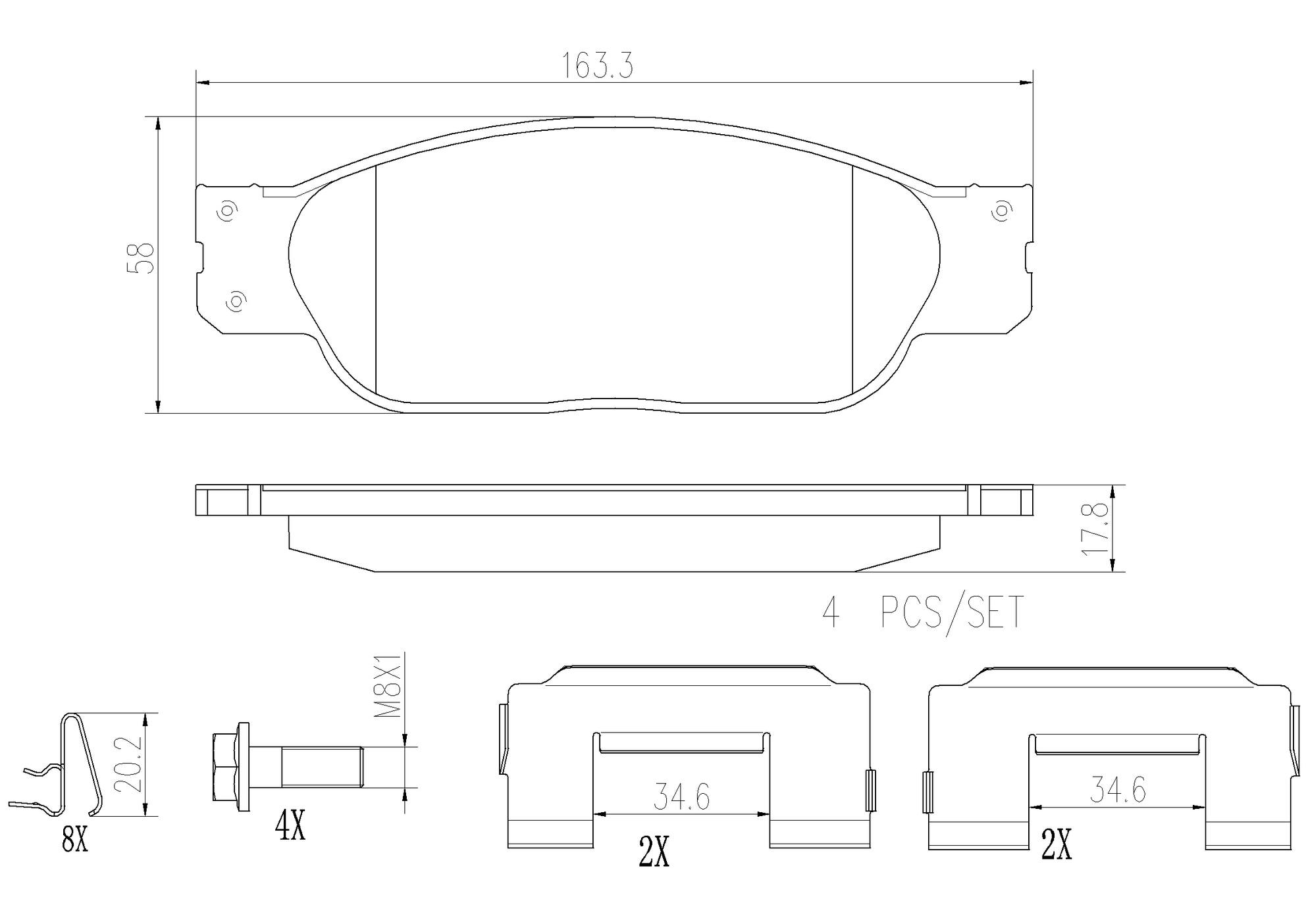 Jaguar Ford Lincoln Disc Brake Pad Set - Front (Ceramic) XR837417 Brembo