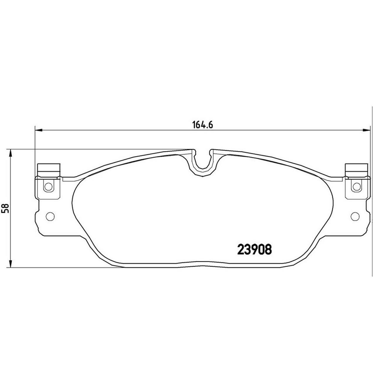 Jaguar Disc Brake Pad Set - Front (Low-Met) C2C23786 Brembo