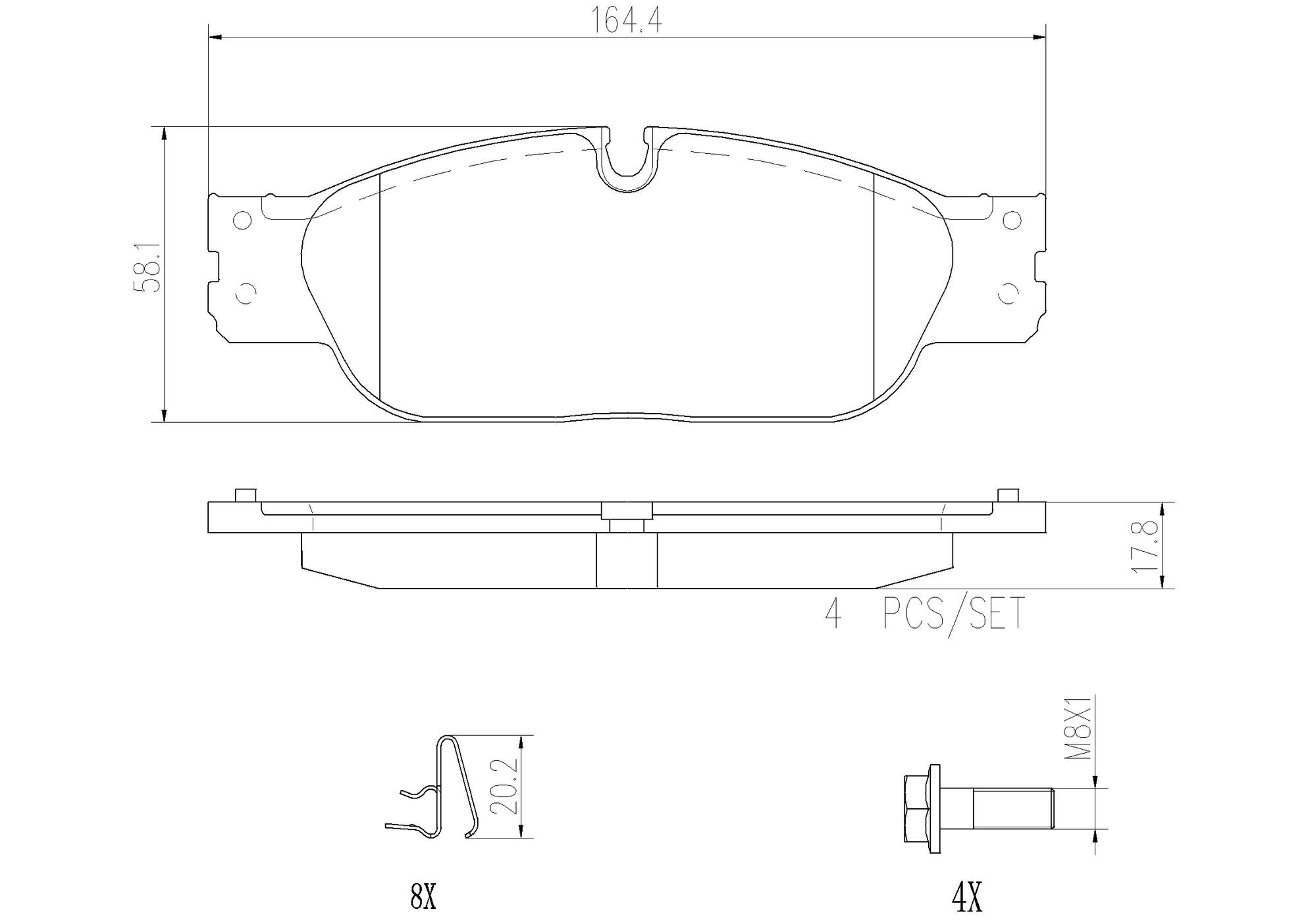 Jaguar Disc Brake Pad Set - Front (Ceramic) C2C23786 Brembo