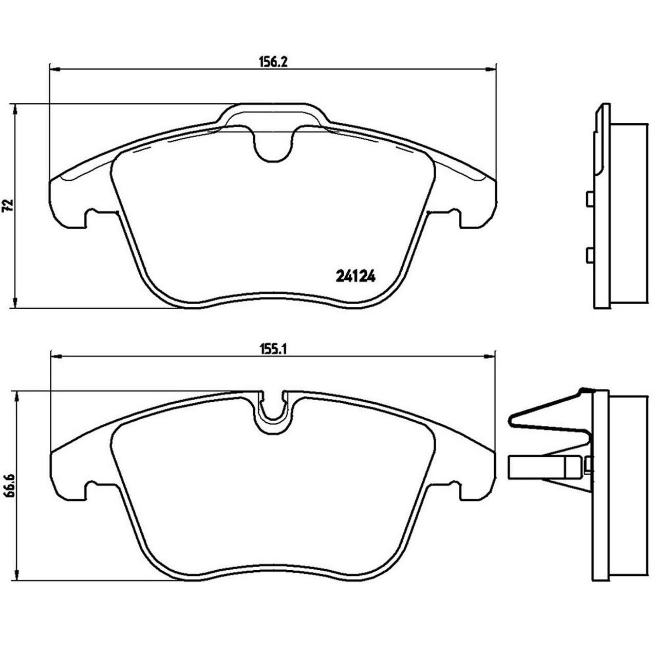 Jaguar Disc Brake Pad Set - Front (Low-Met) C2C39929 Brembo