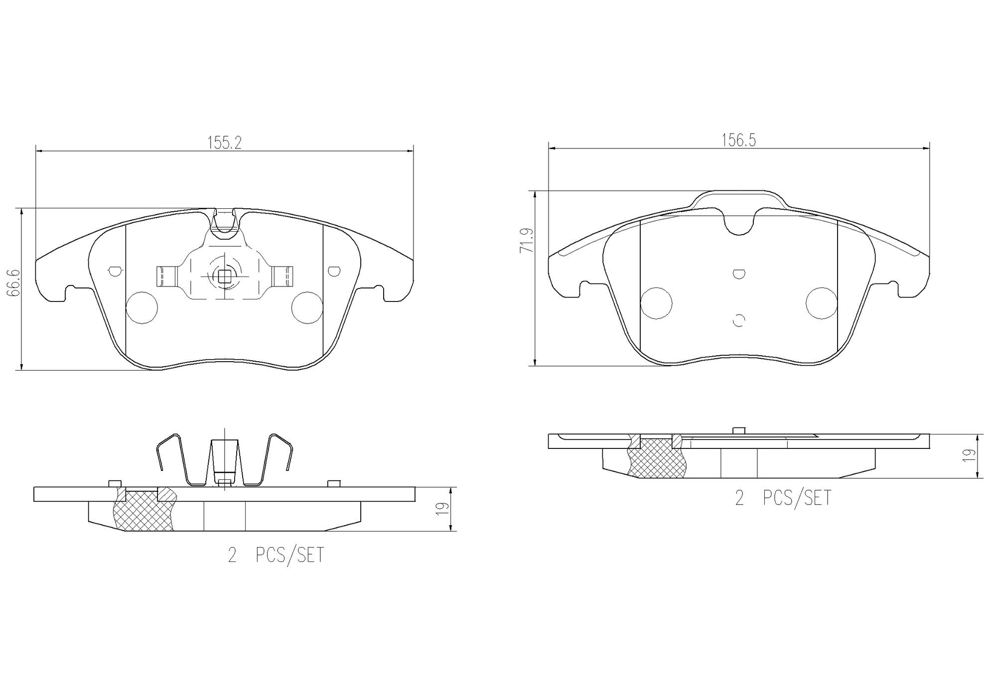 Jaguar Disc Brake Pad Set - Front (Ceramic) C2C39929 Brembo