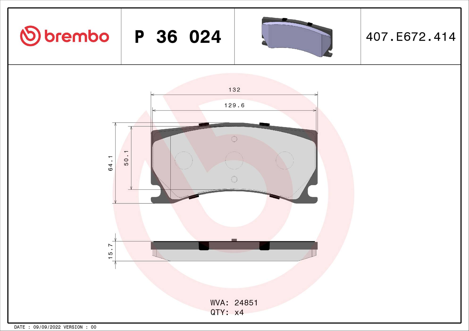 Jaguar Disc Brake Pad Set - Rear (Low-Met) C2P15994 Brembo